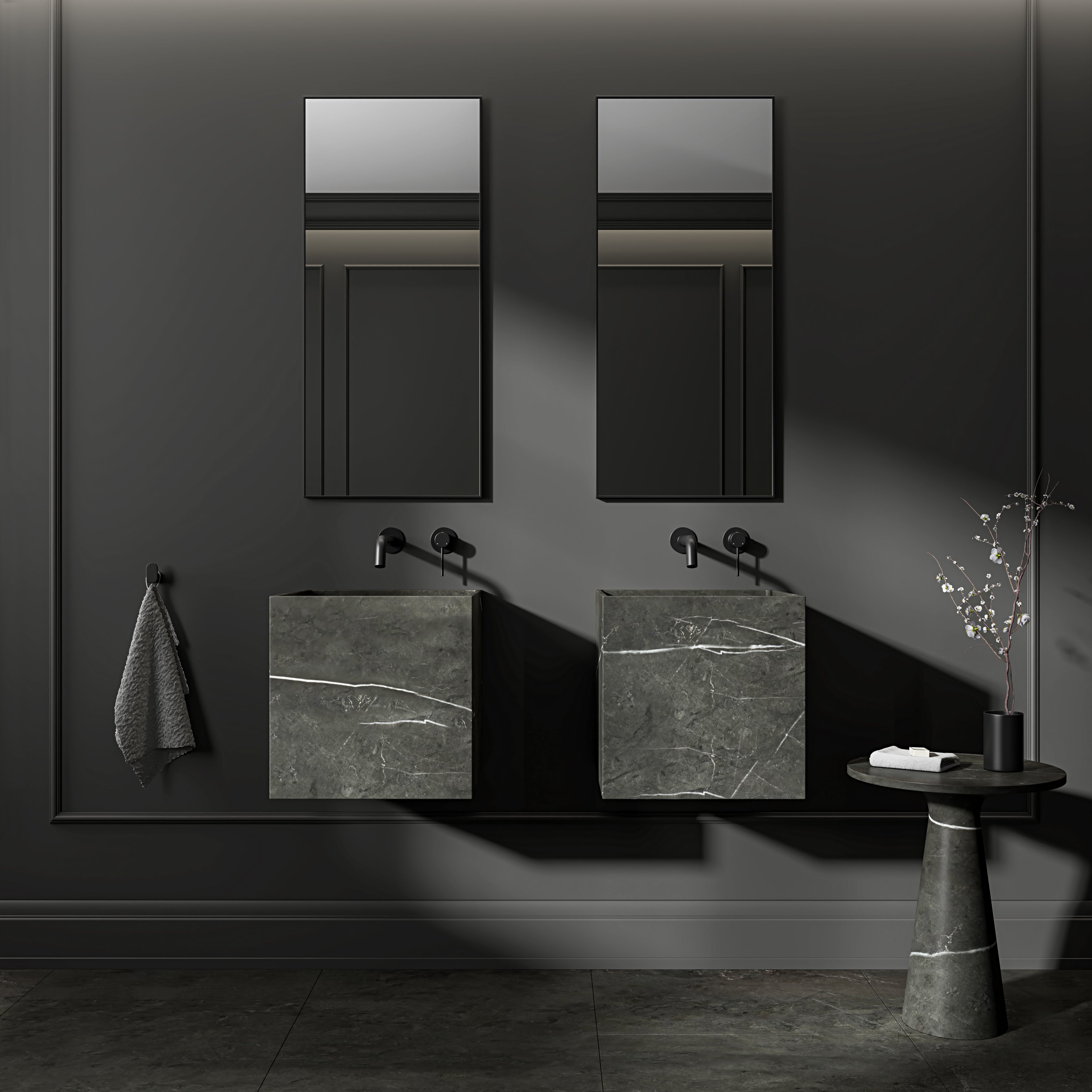 Regina Pietra Grey Marble Wall Hung Basin 400mm