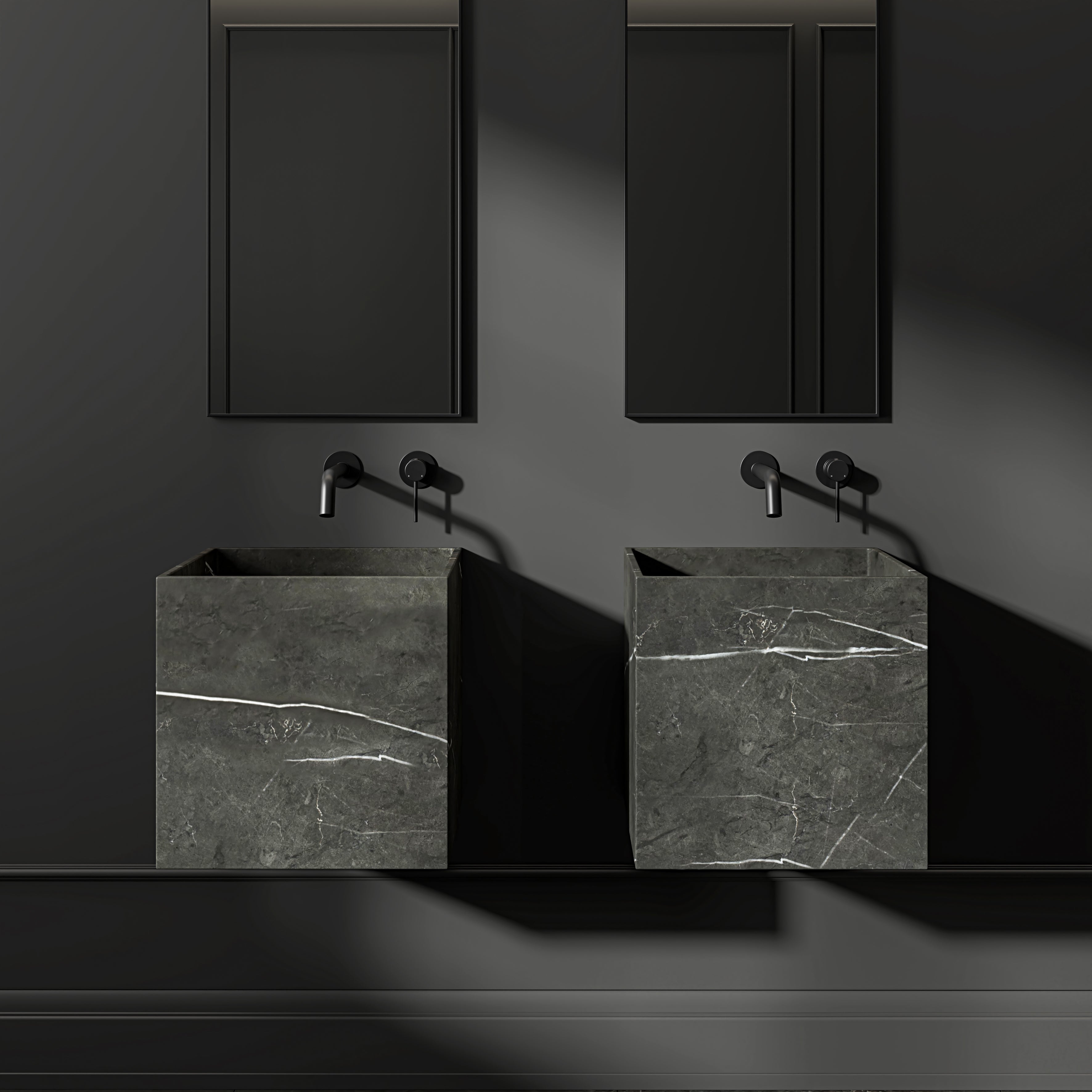 Regina Pietra Grey Marble Wall Hung Basin 400mm