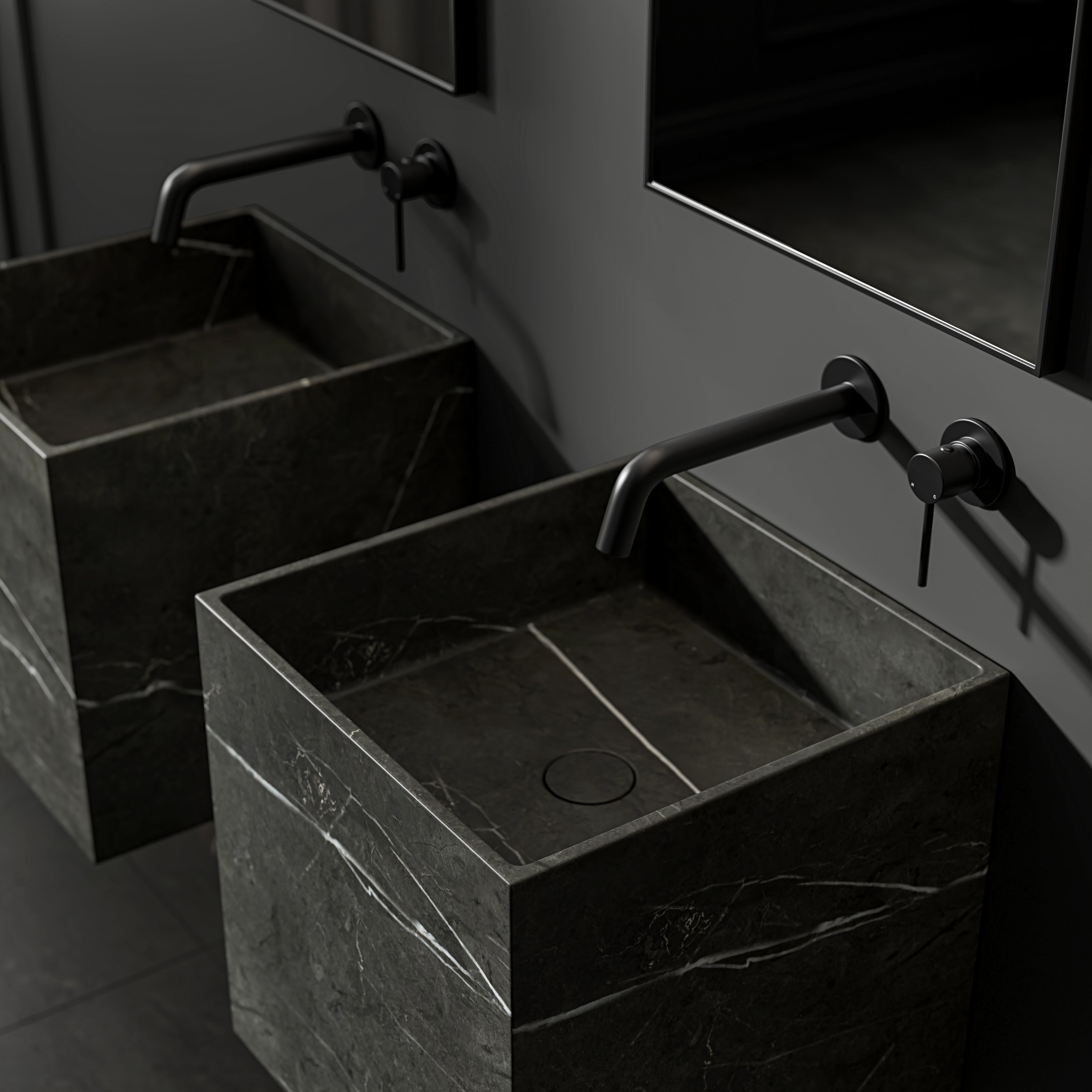 Regina Pietra Grey Marble Wall Hung Basin 400mm