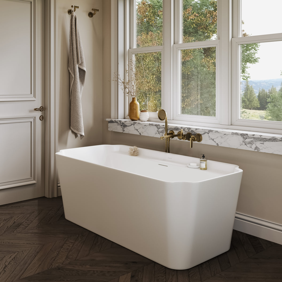 Harrington Light White Freestanding Acrylic Bath 1700mm
