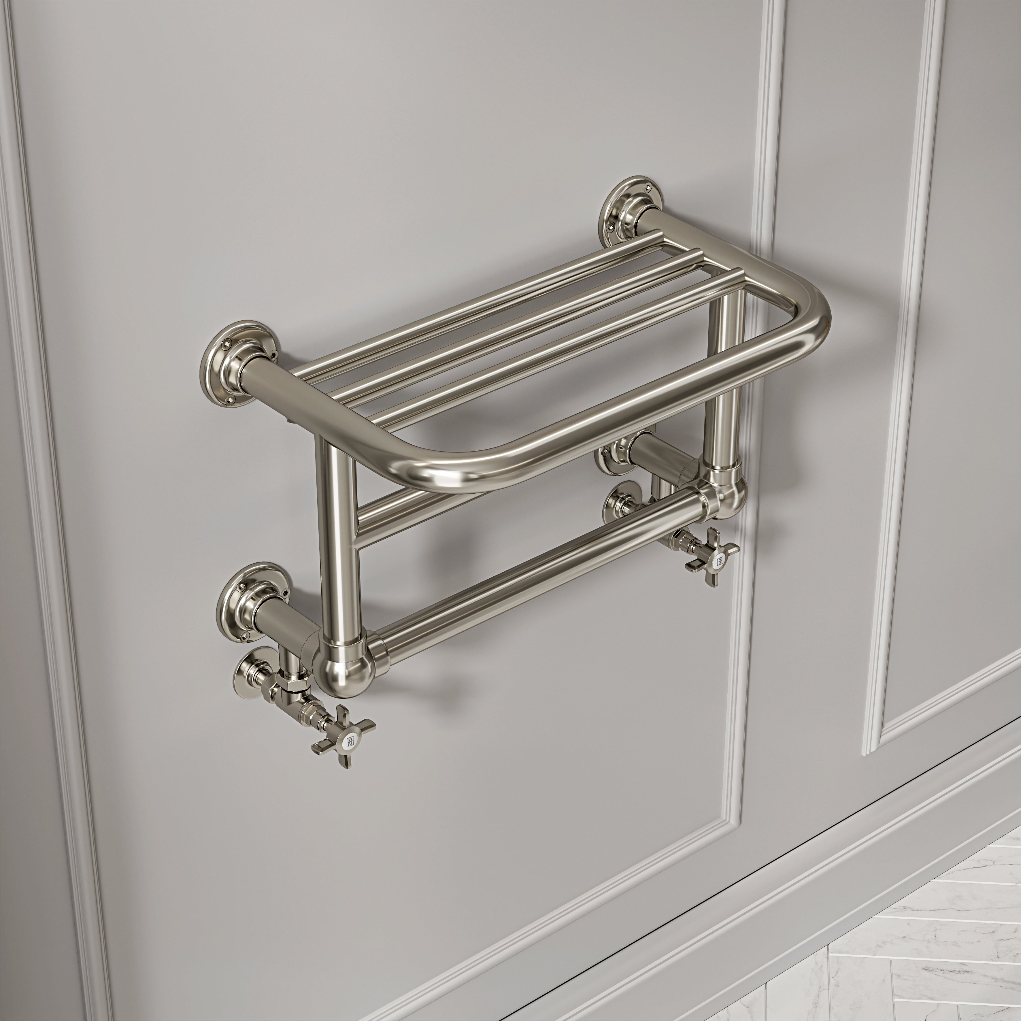 Henderson Traditional Towel Warmer Radiator Polished Nickel