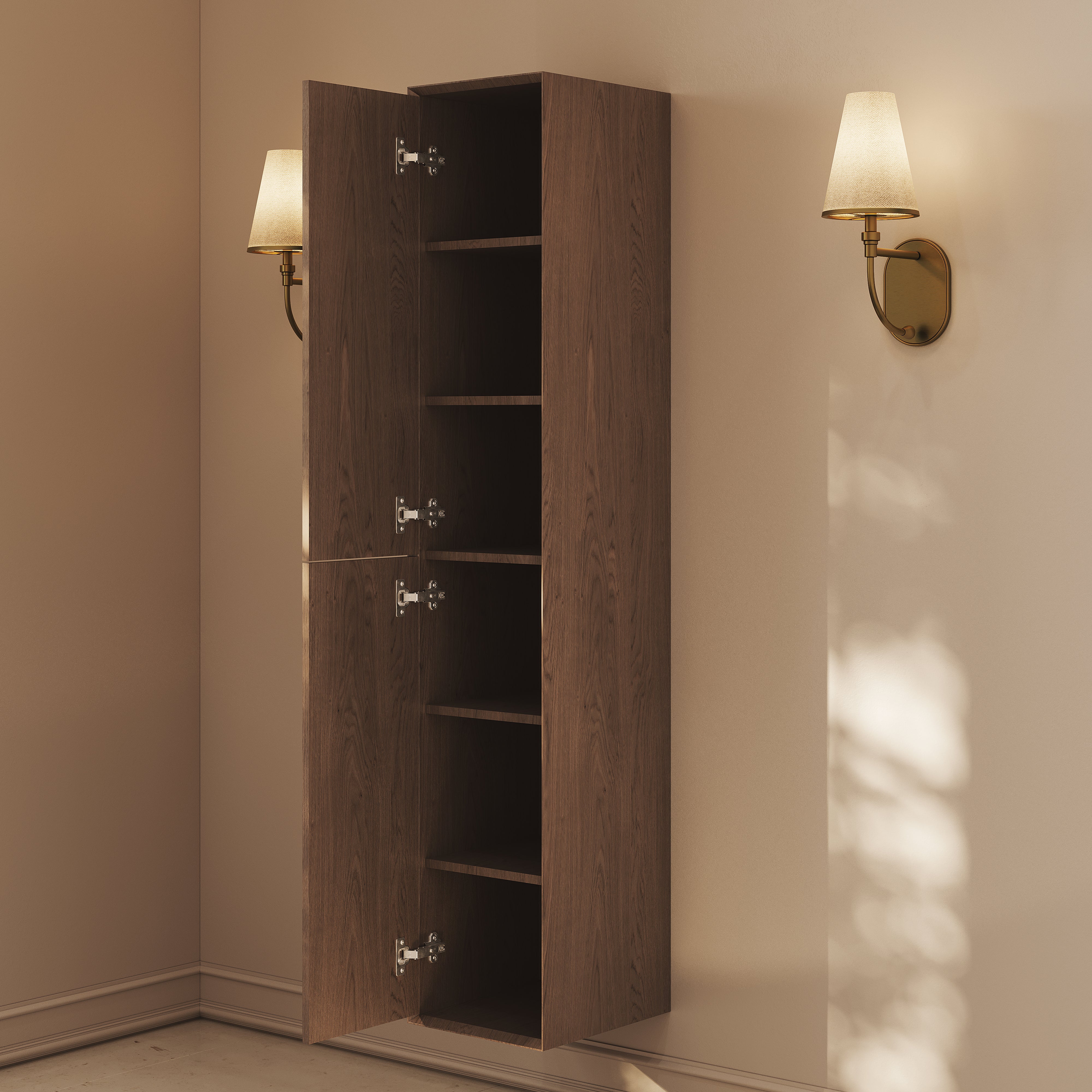 Kingham Bathroom Storage Cabinet (Walnut 350mm)