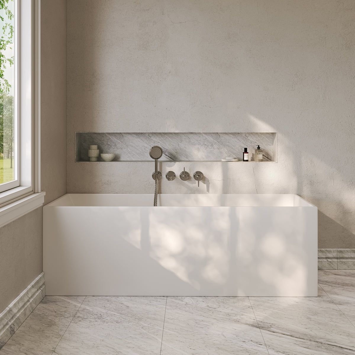 Kirkby Freestanding White Stone Bath 1700mm