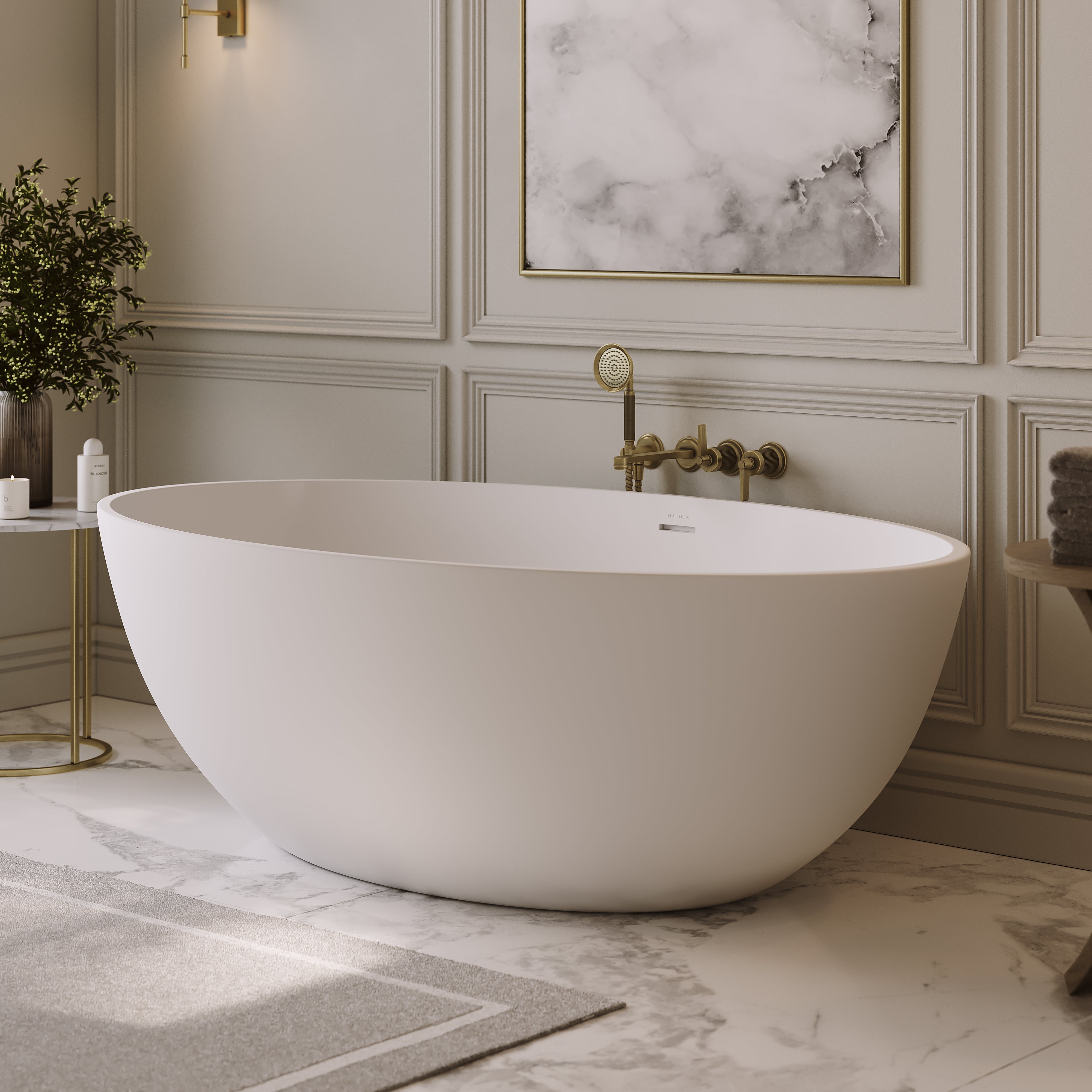Langdon Freestanding White Stone Bath 1700mm