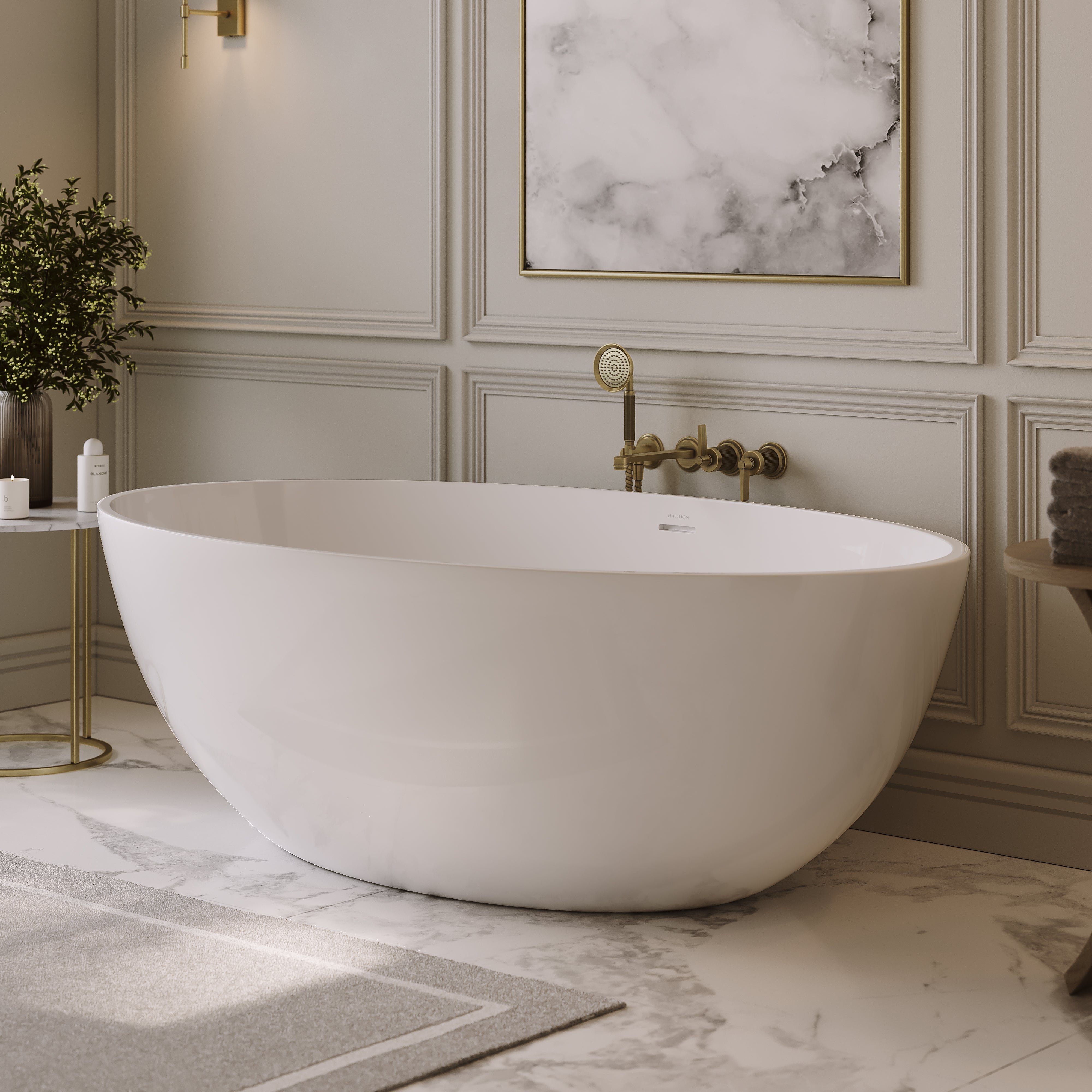 Langdon Freestanding White Stone Bath 1700mm