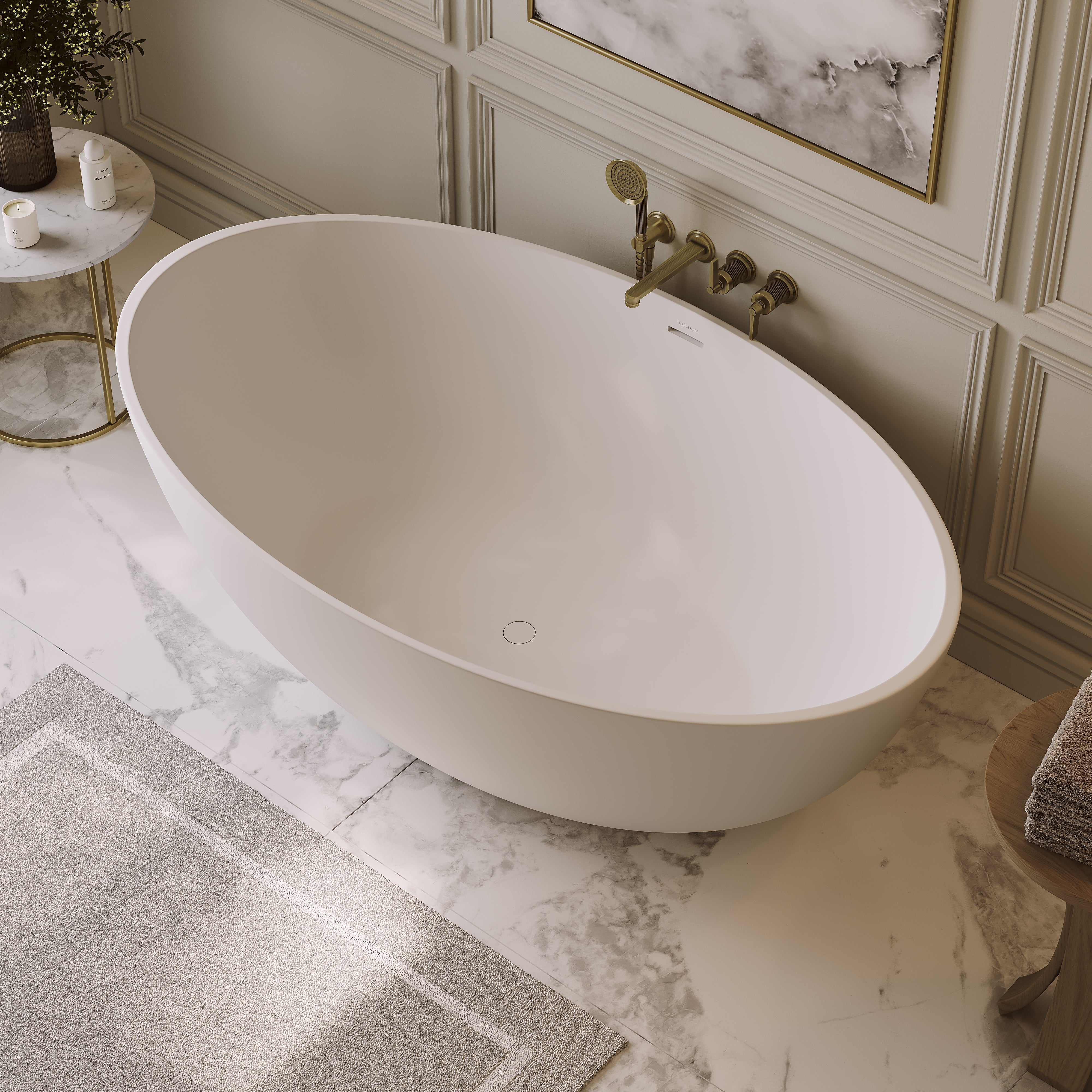 Langdon Freestanding White Stone Bath 1700mm