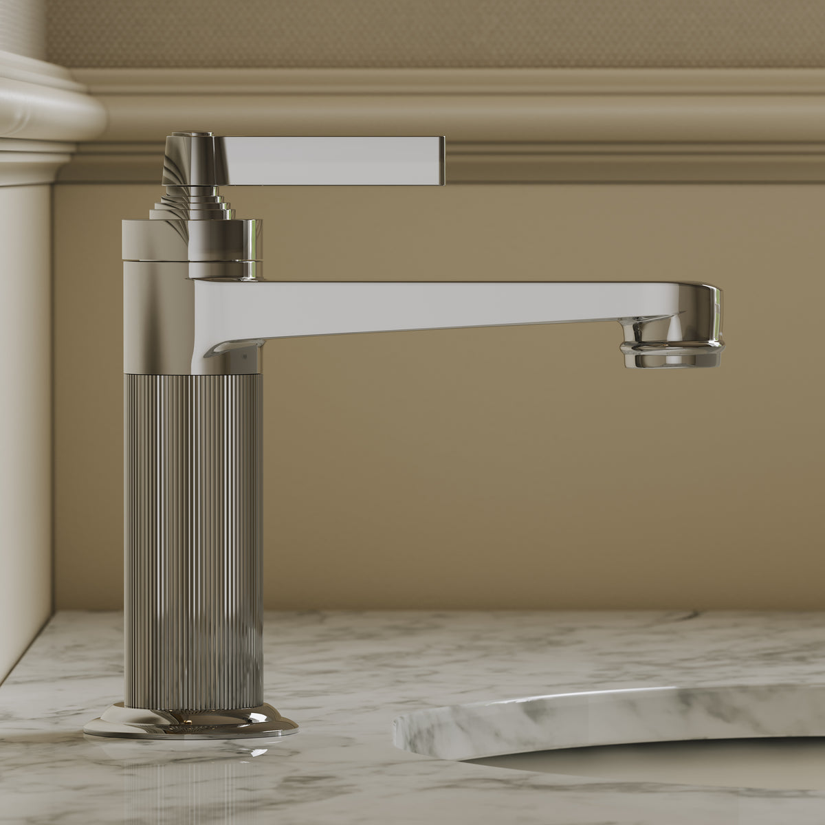 Pembury Polished Nickel Monobloc Basin Mixer Tap