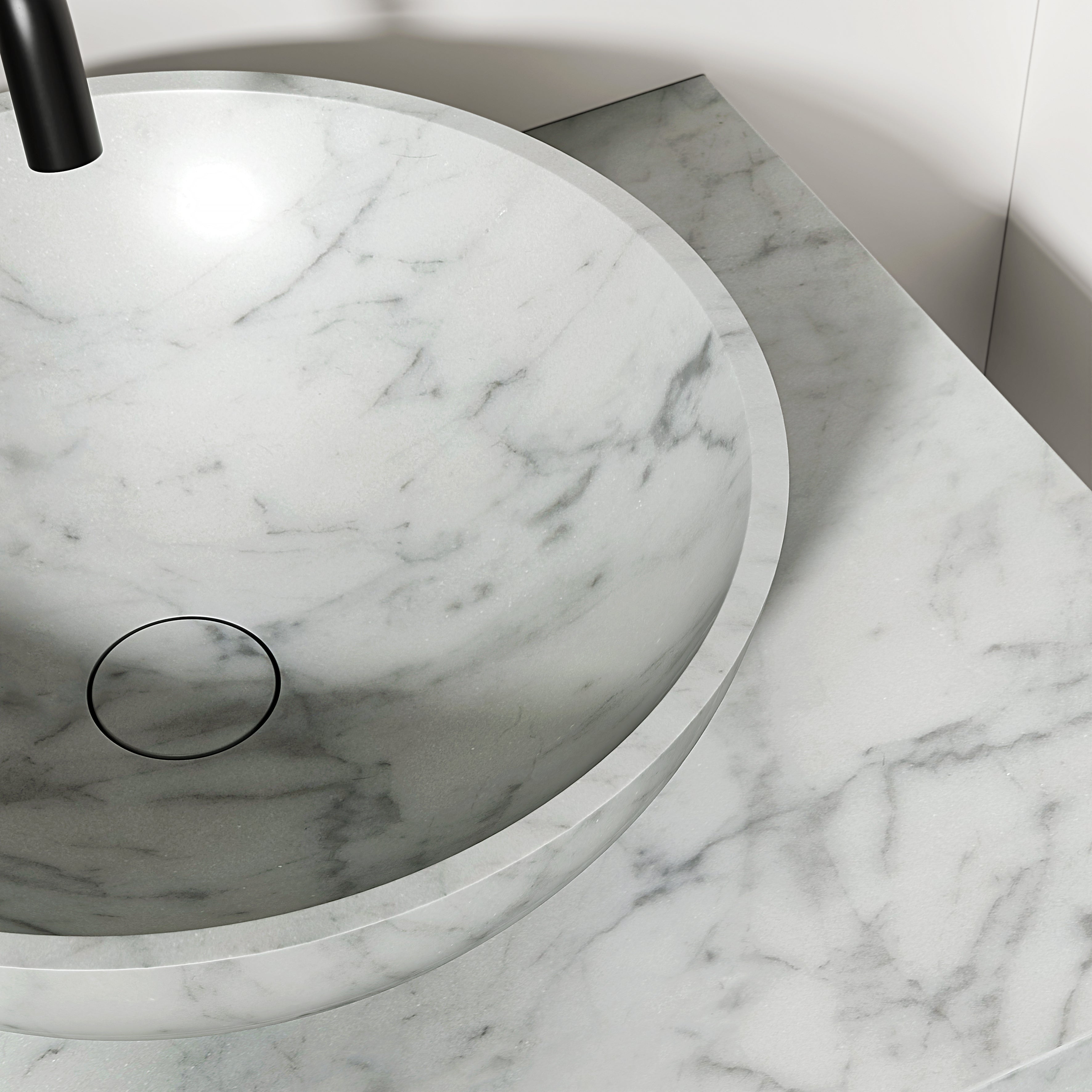 Carrara Marble Wall Hung Countertop Basin Shelf 800mm