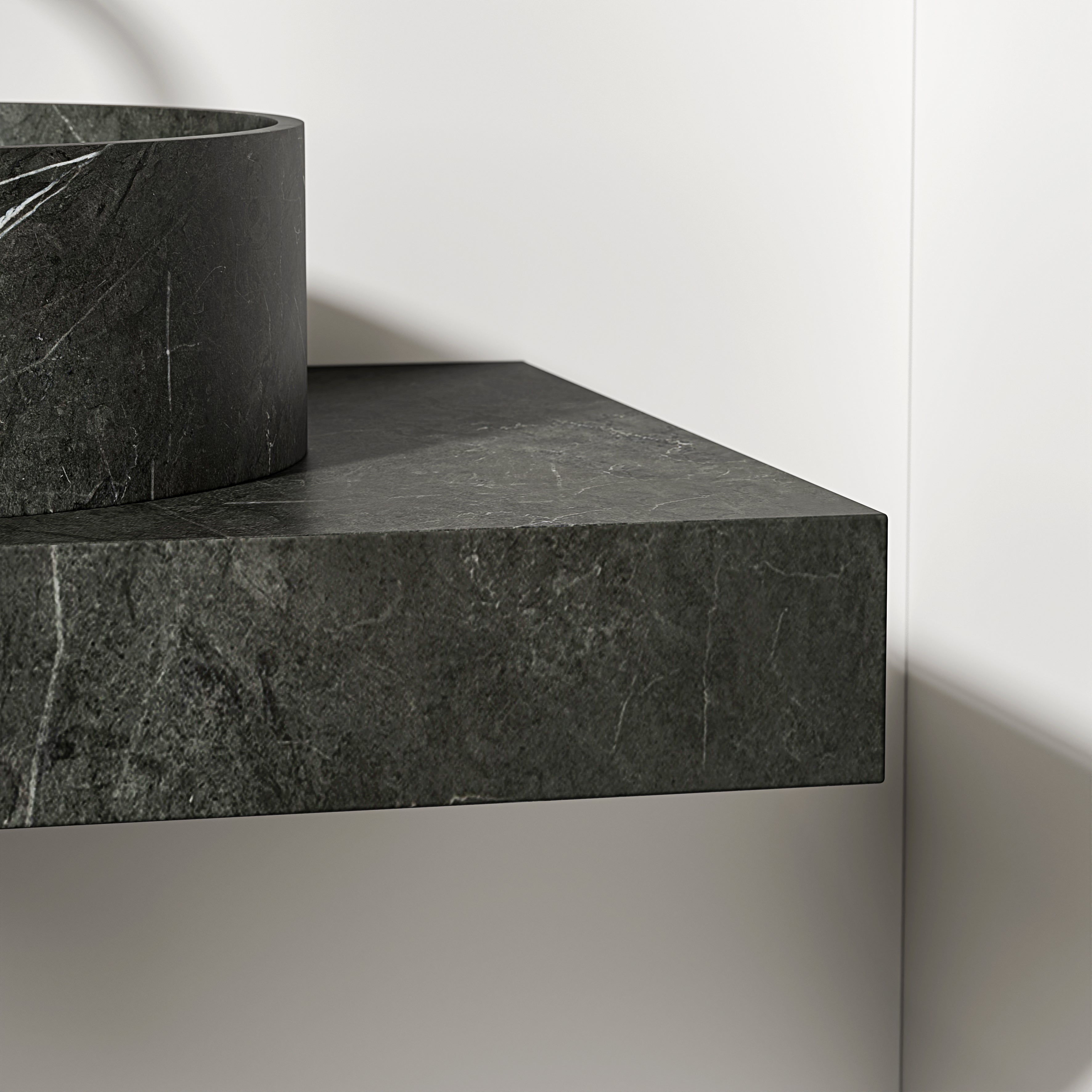 Pietra Grey Marble Wall Hung Countertop Basin Shelf 800mm