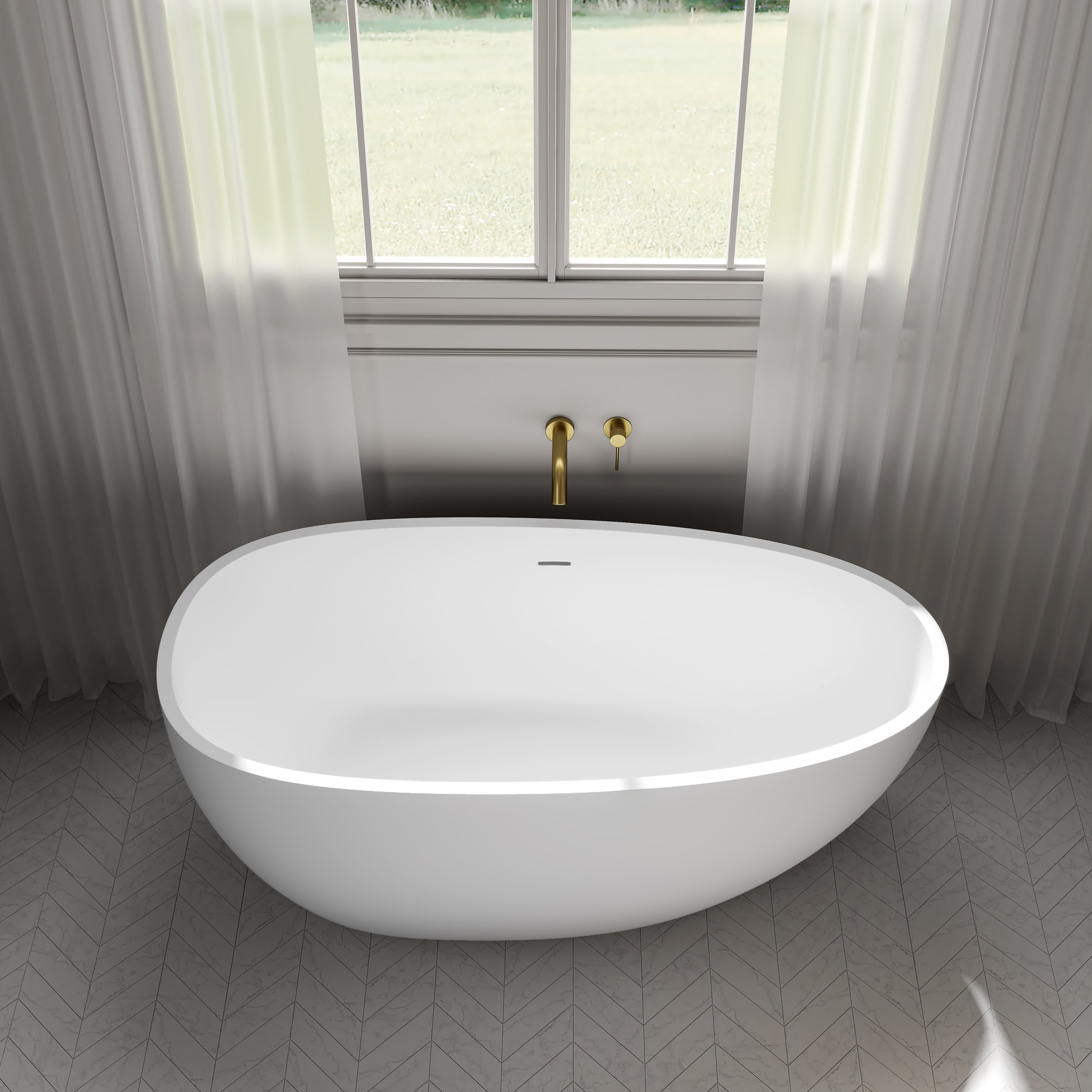 Marlow Light Freestanding White Acrylic Bath 1500mm
