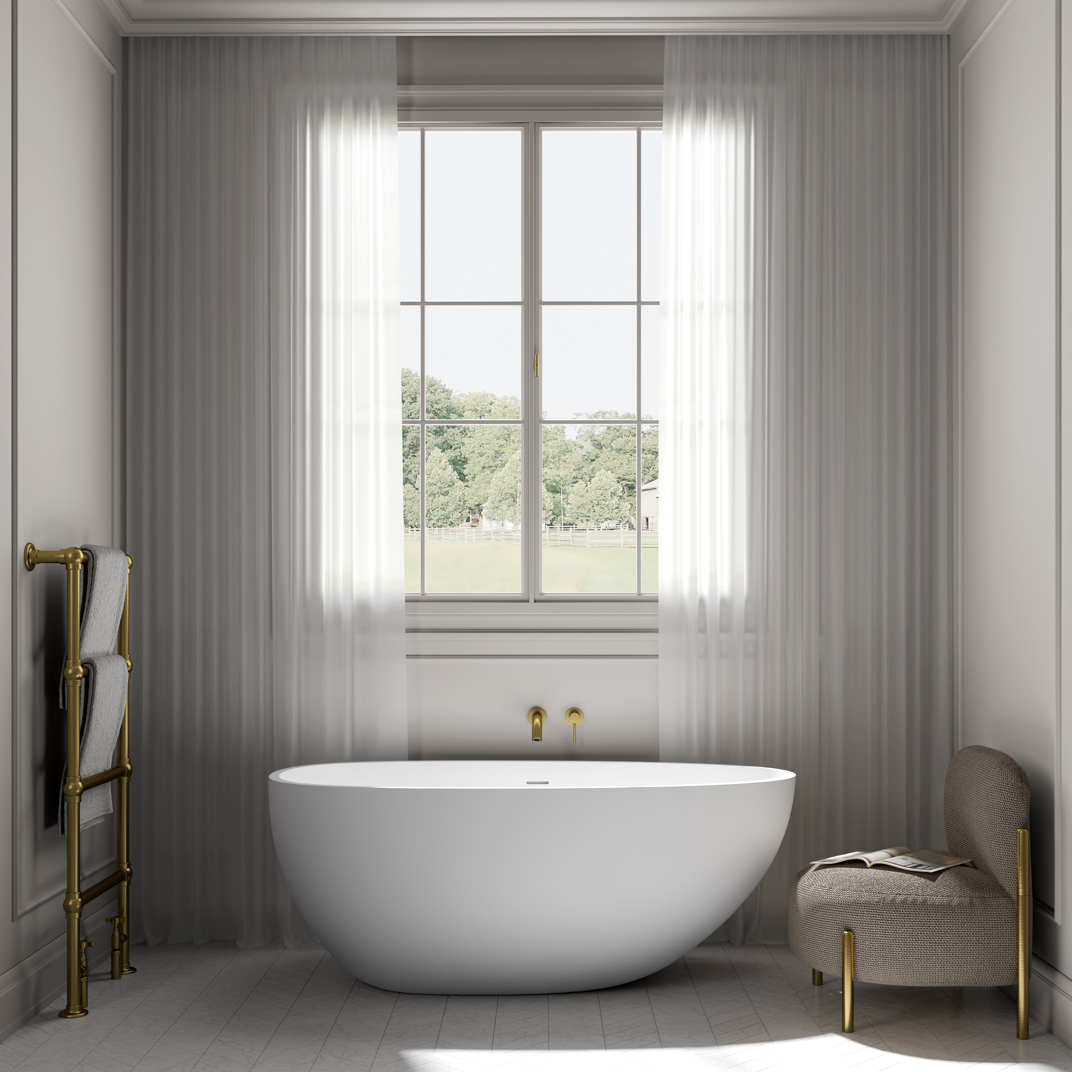 Marlow Light Freestanding White Acrylic Bath 1500mm