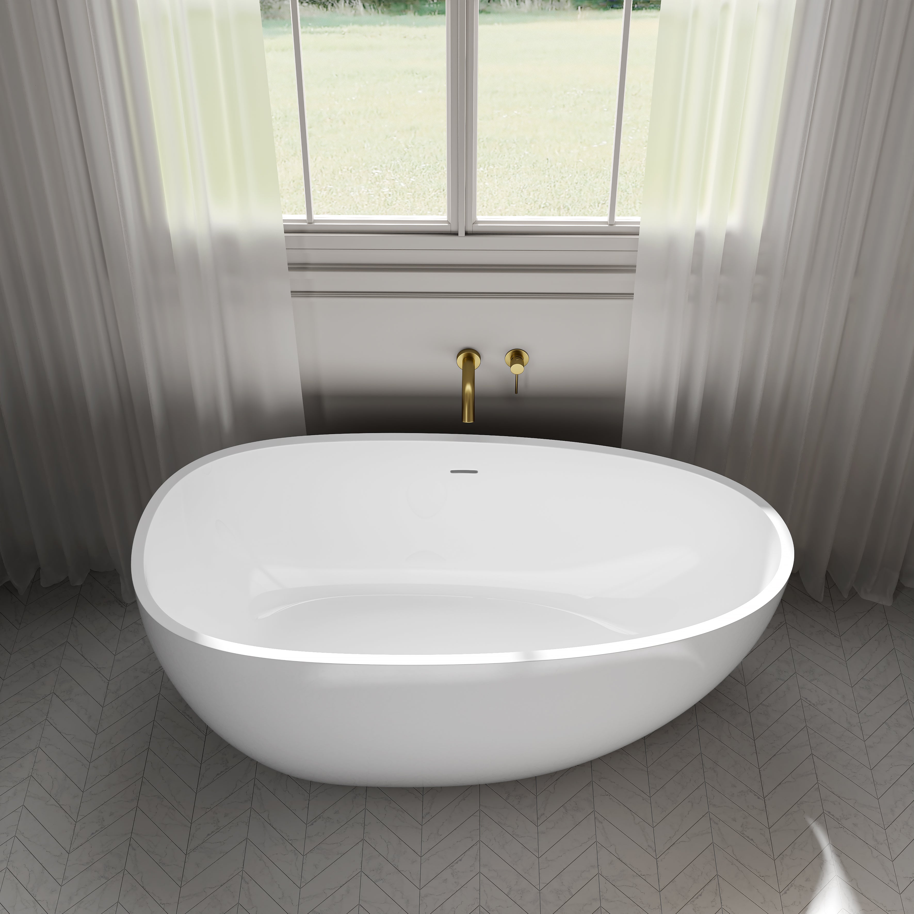 Marlow Light Freestanding White Acrylic Bath 1500mm