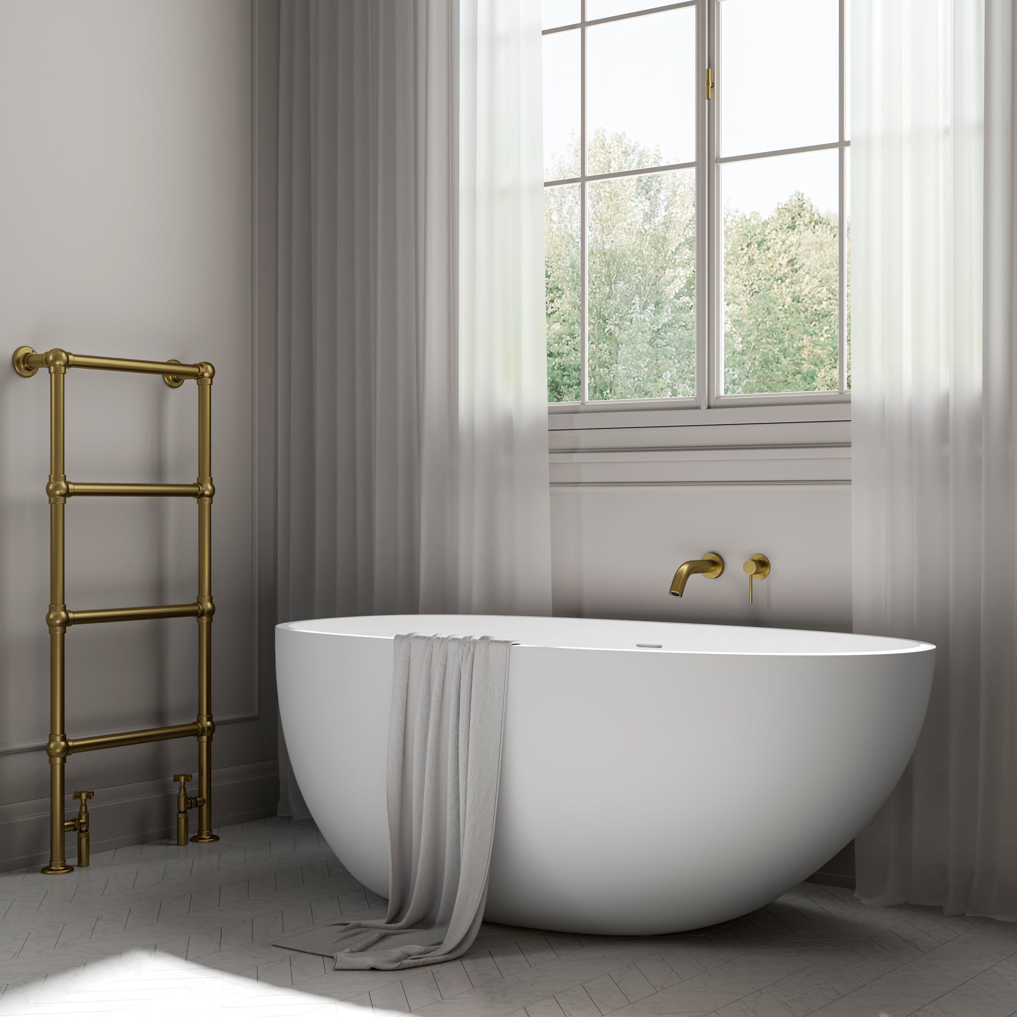 Marlow Light Freestanding White Acrylic Bath 1500mm