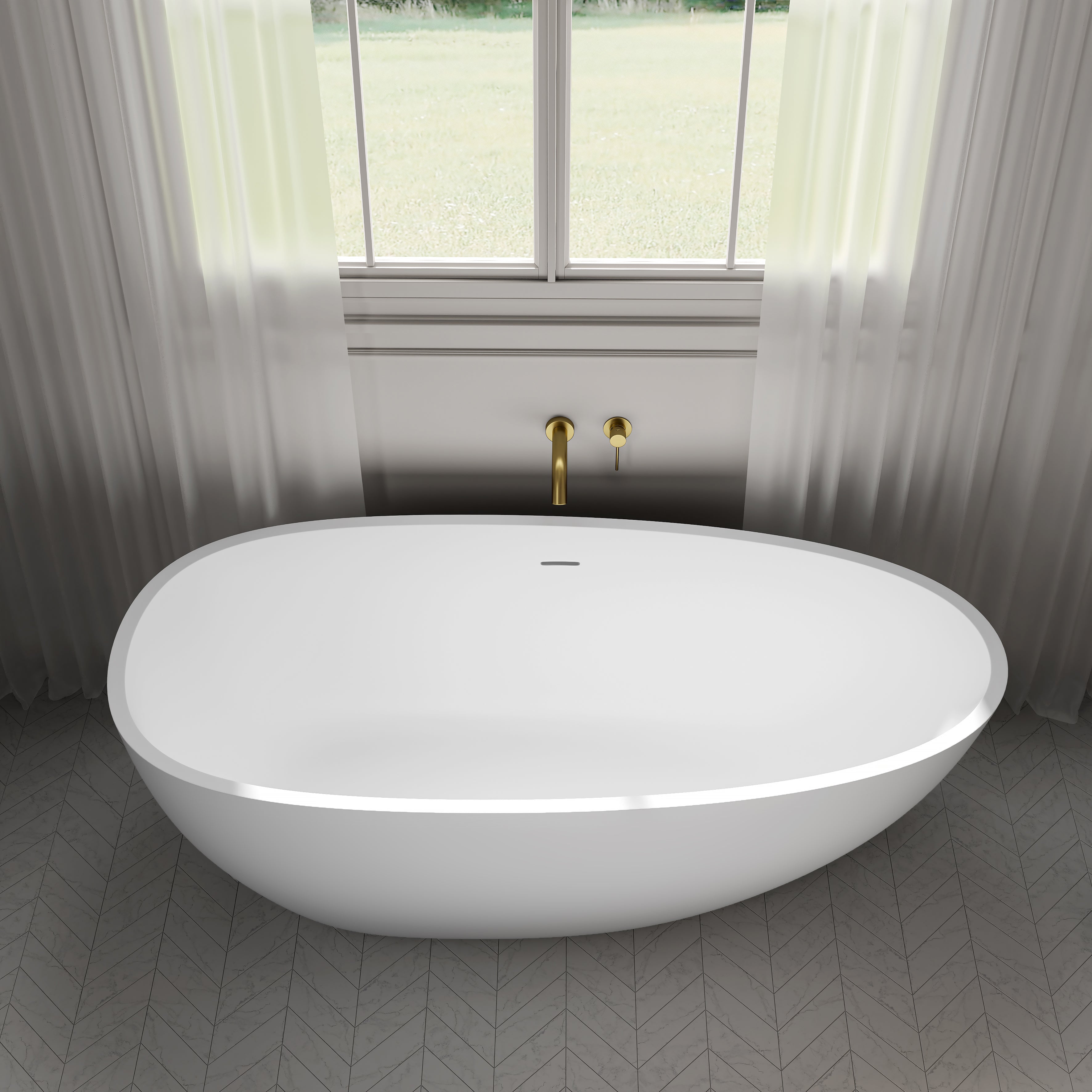 Marlow Light Freestanding White Acrylic Bath 1500mm