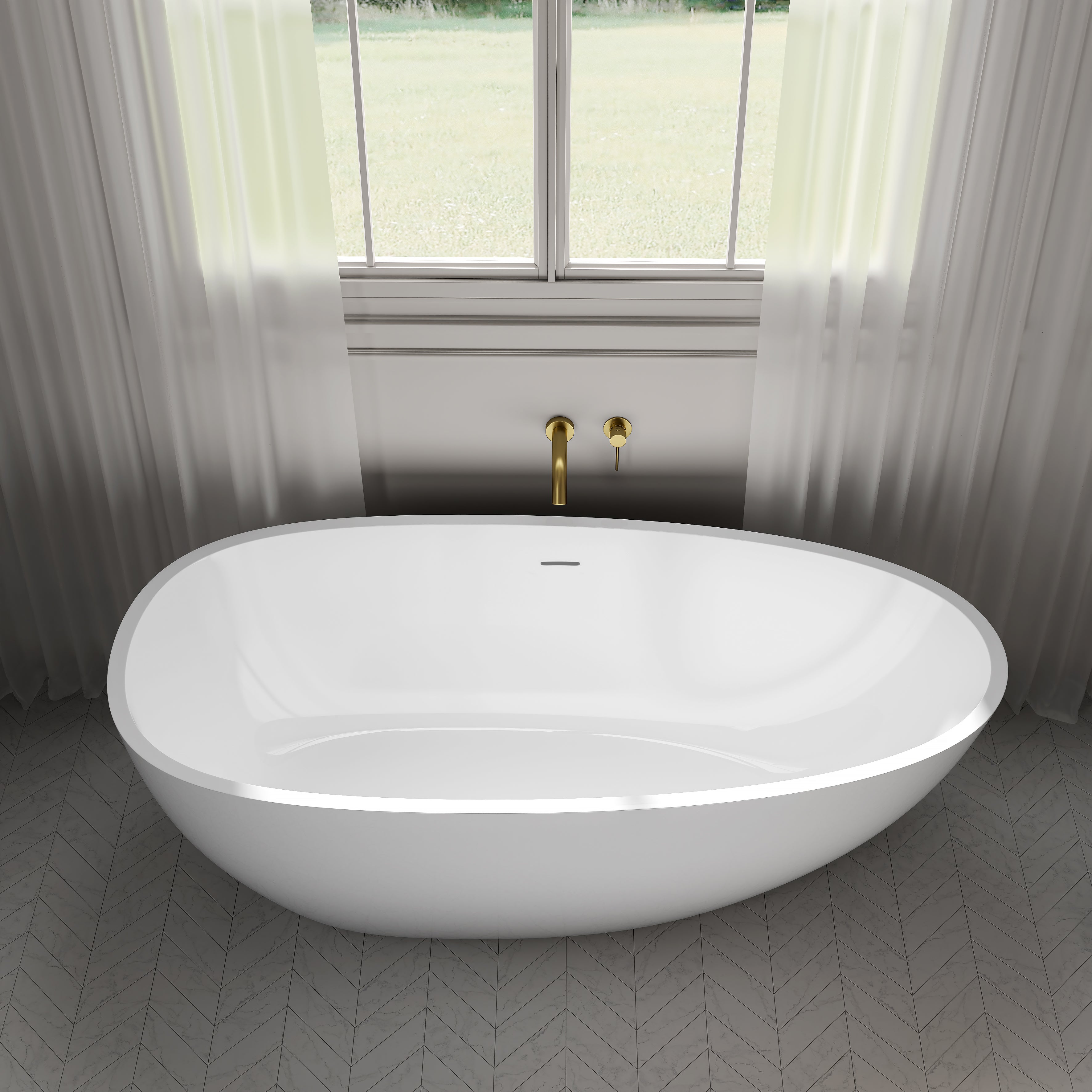 Marlow Light Freestanding White Acrylic Bath 1700mm