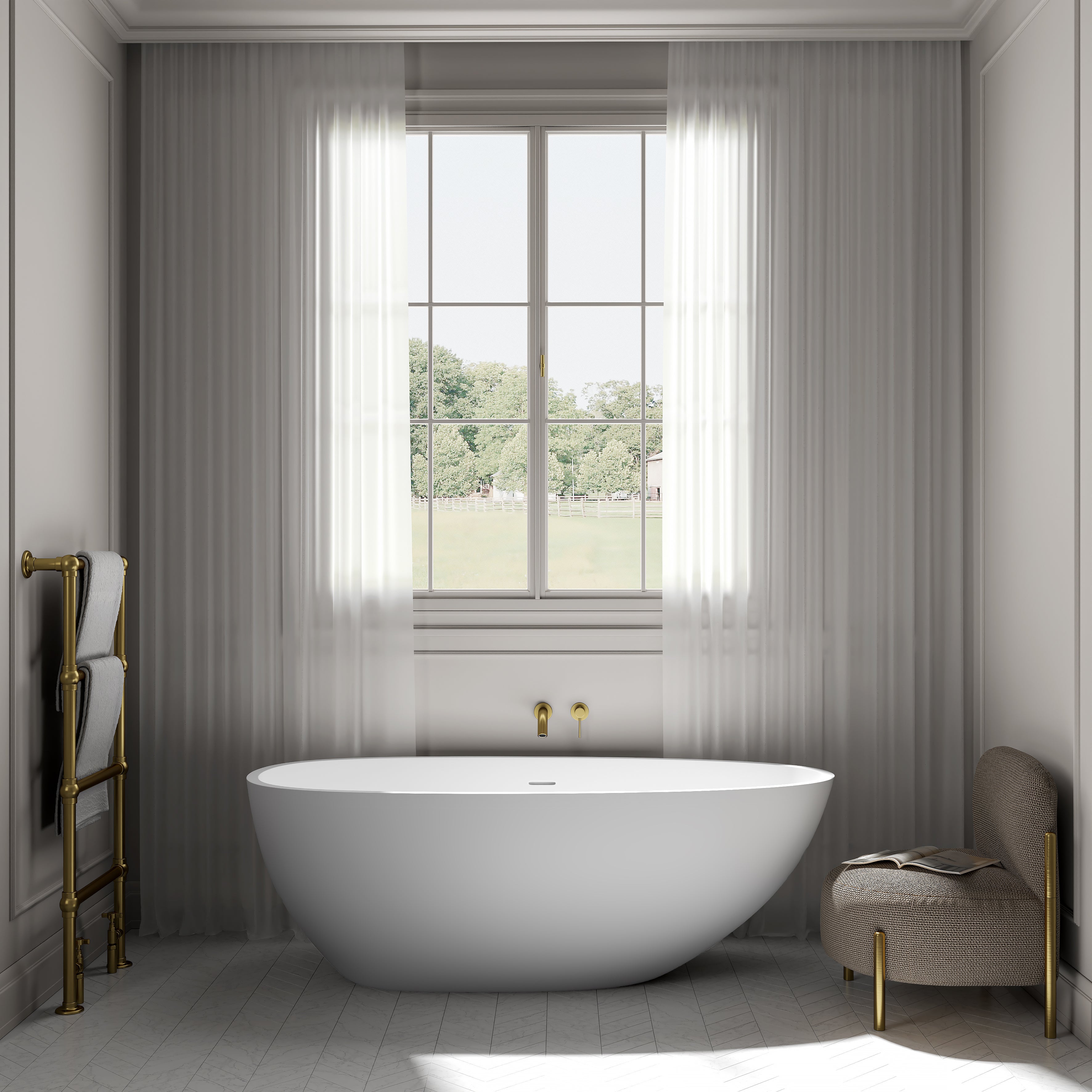 Marlow Light Freestanding White Acrylic Bath 1700mm