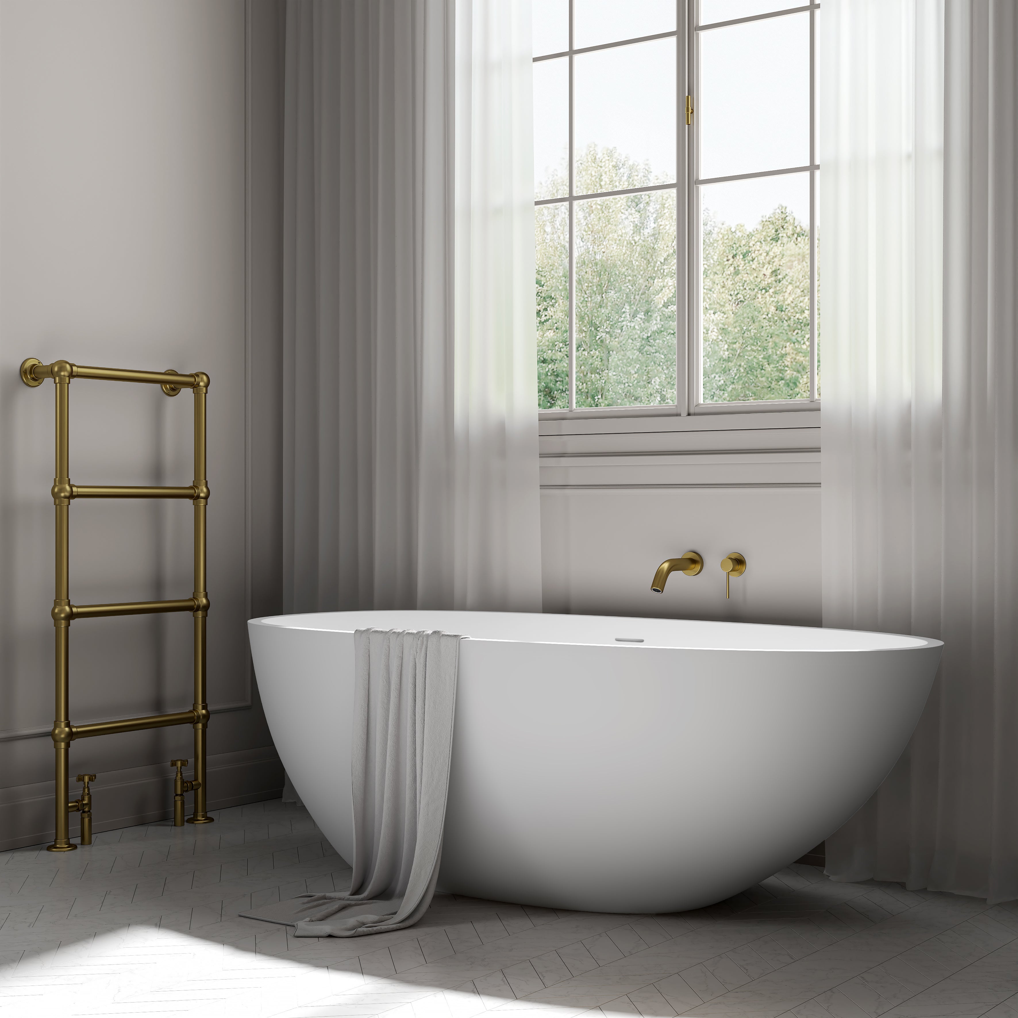 Marlow Light Freestanding White Acrylic Bath 1700mm