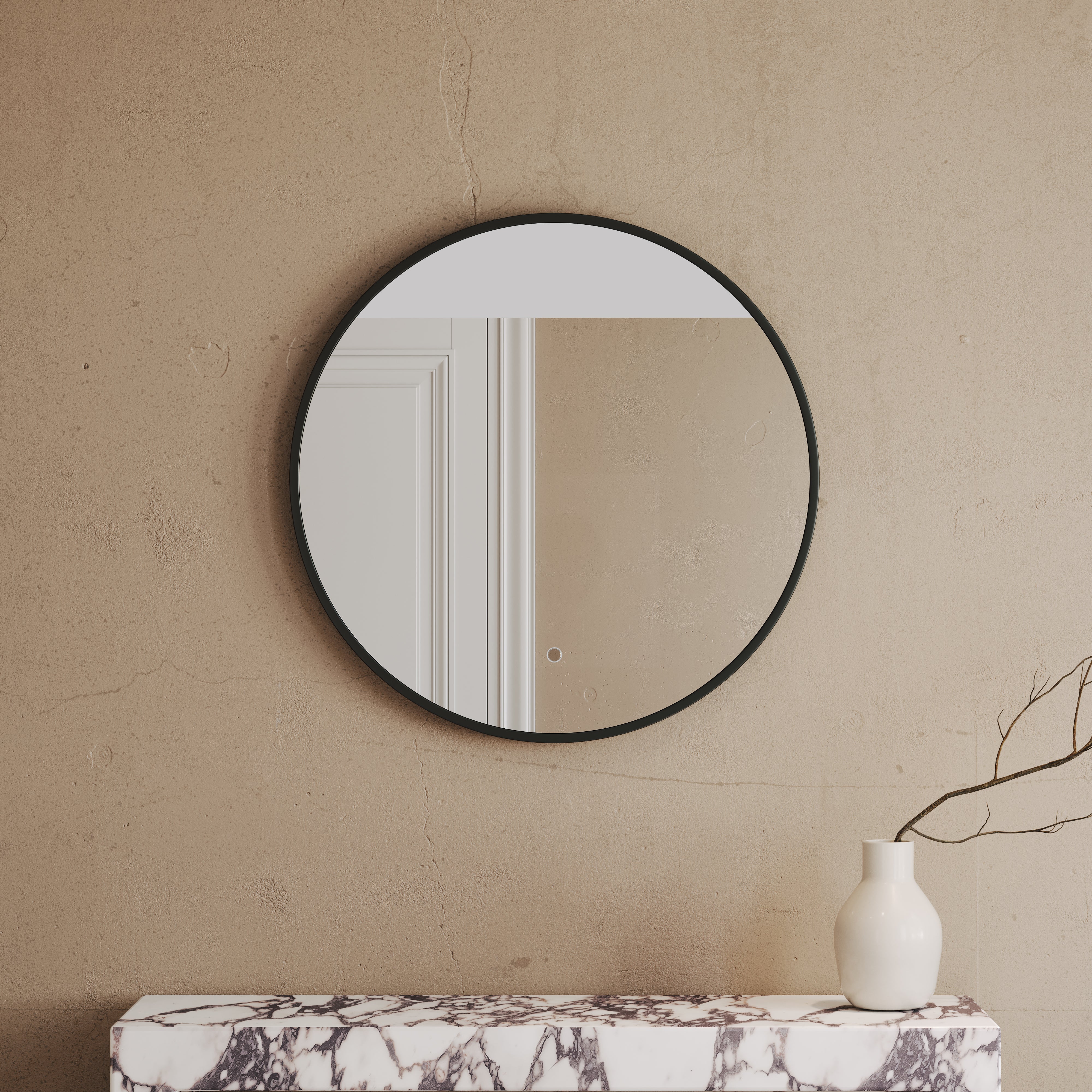 Cielo Mirror with Backlit LED & Demister Matte Black 800mm