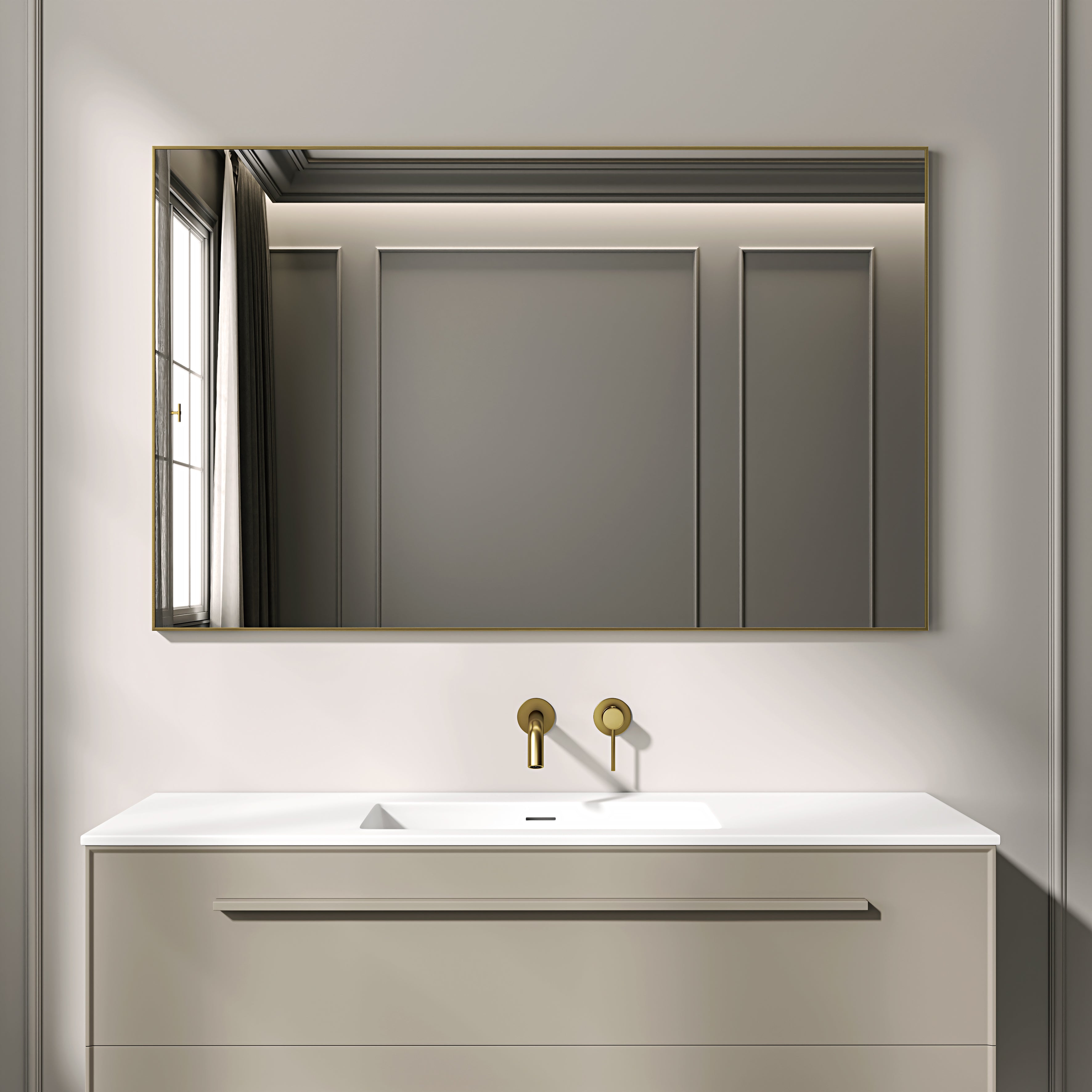 Nuvo Brushed Gold Mirror 1200mm
