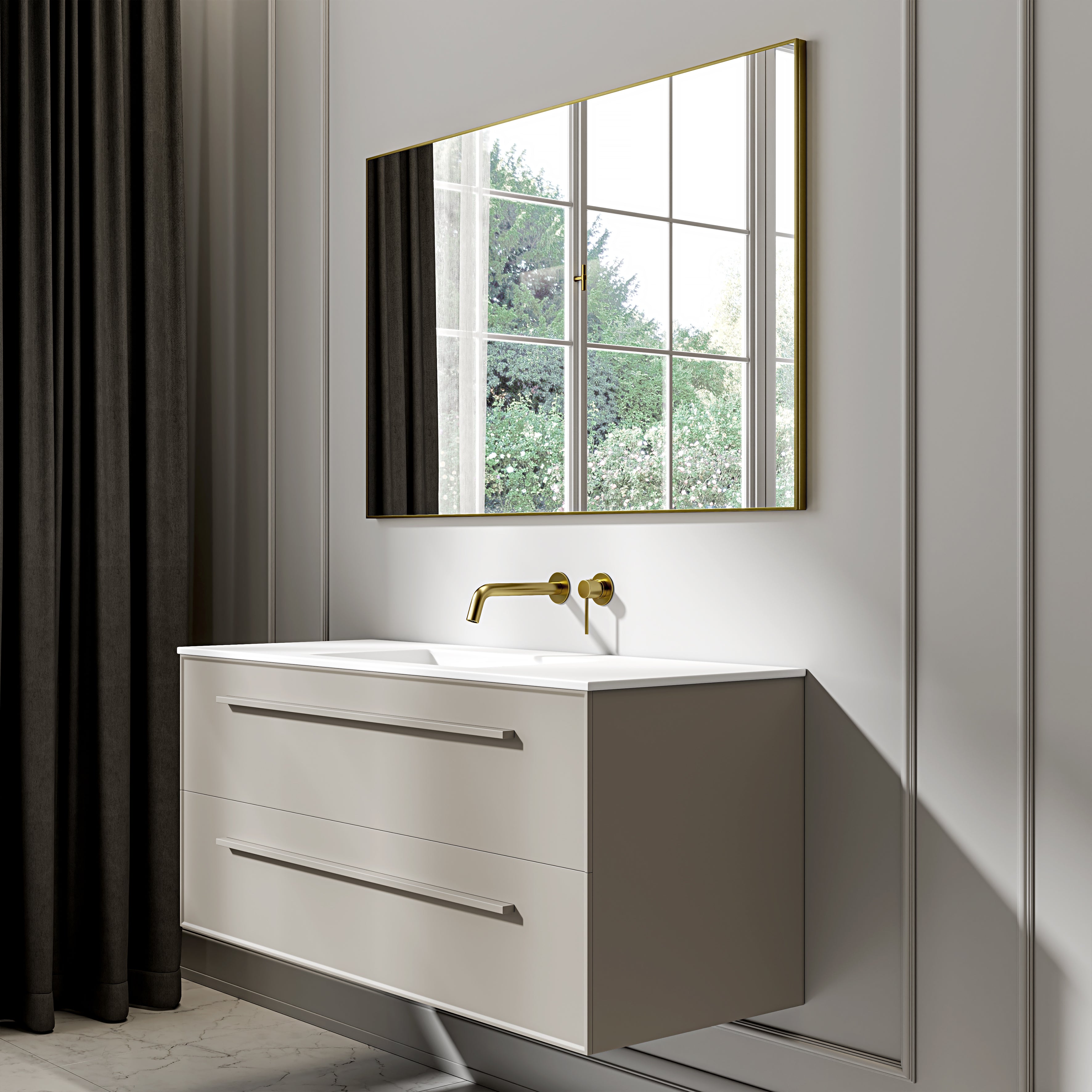 Nuvo Brushed Gold Mirror 1200mm