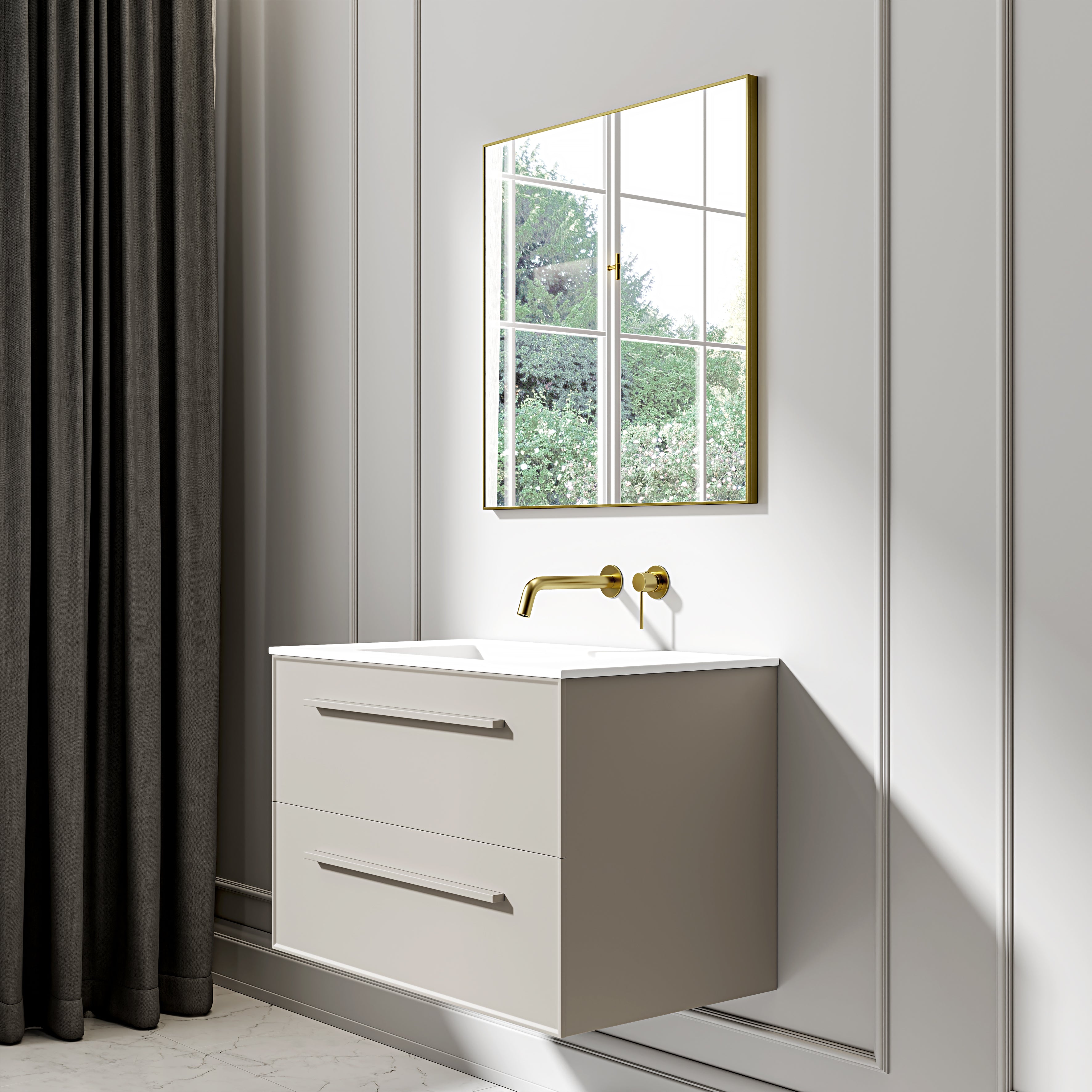 Nuvo Brushed Gold Mirror 700mm
