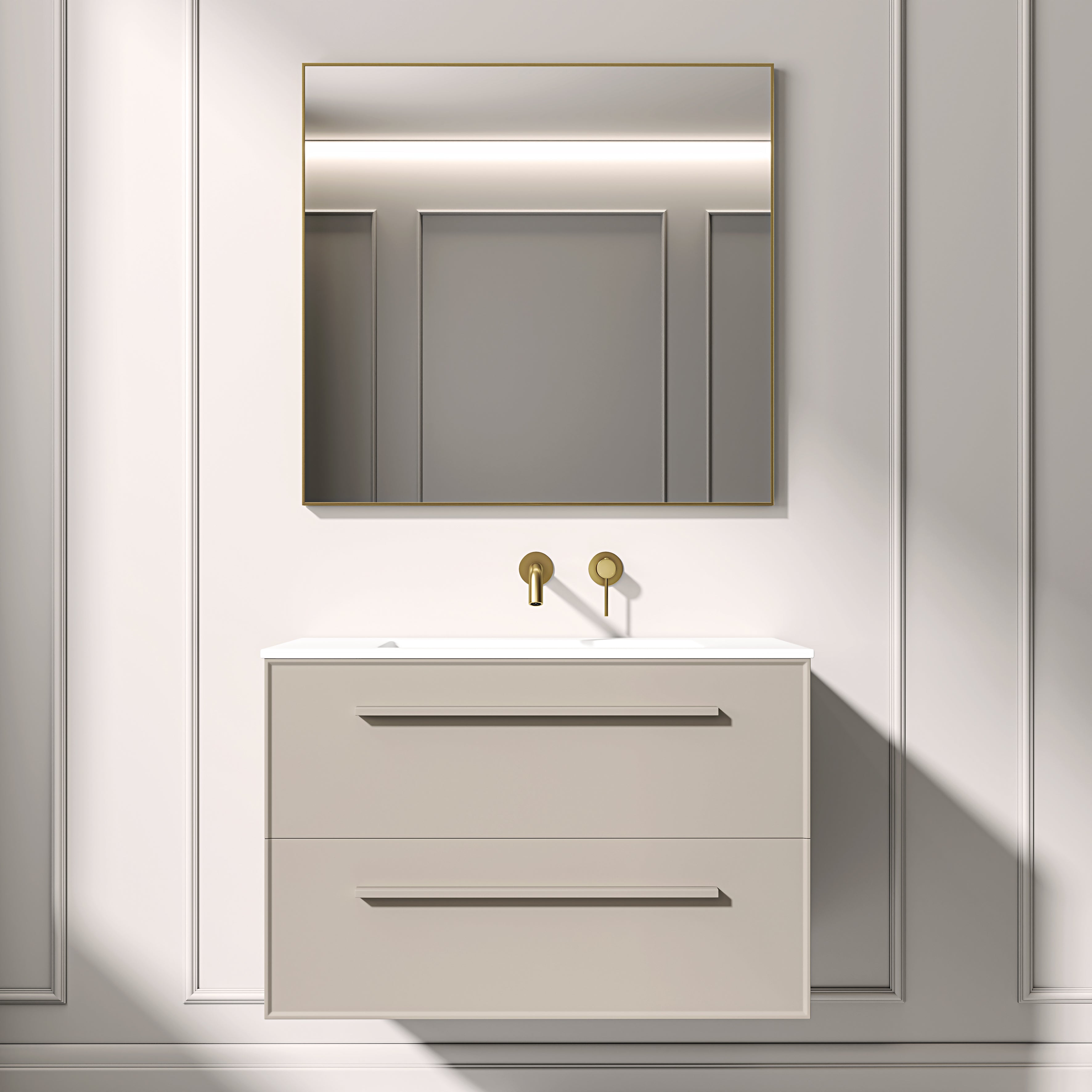 Nuvo Brushed Gold Mirror 800mm