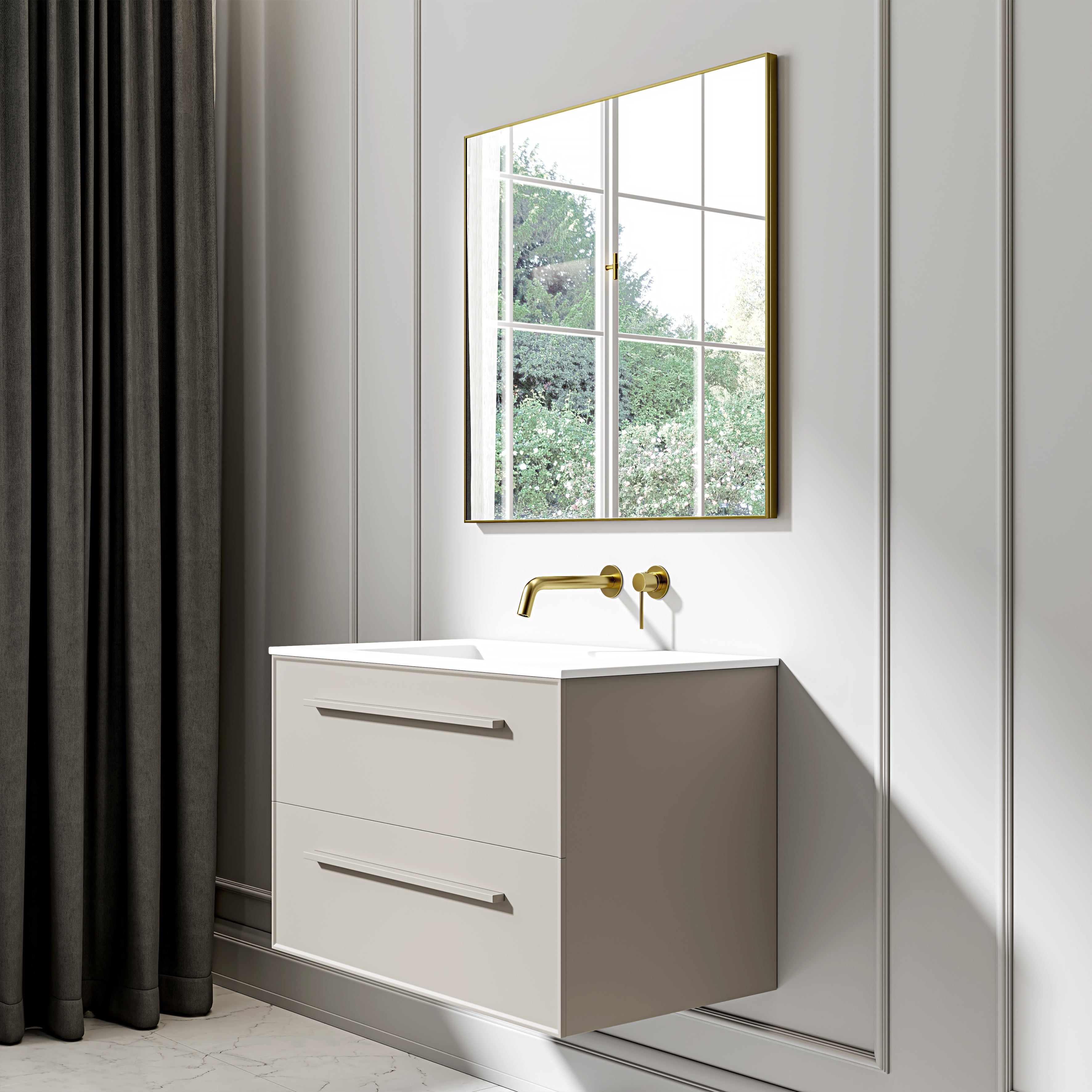 Nuvo Brushed Gold Mirror 800mm
