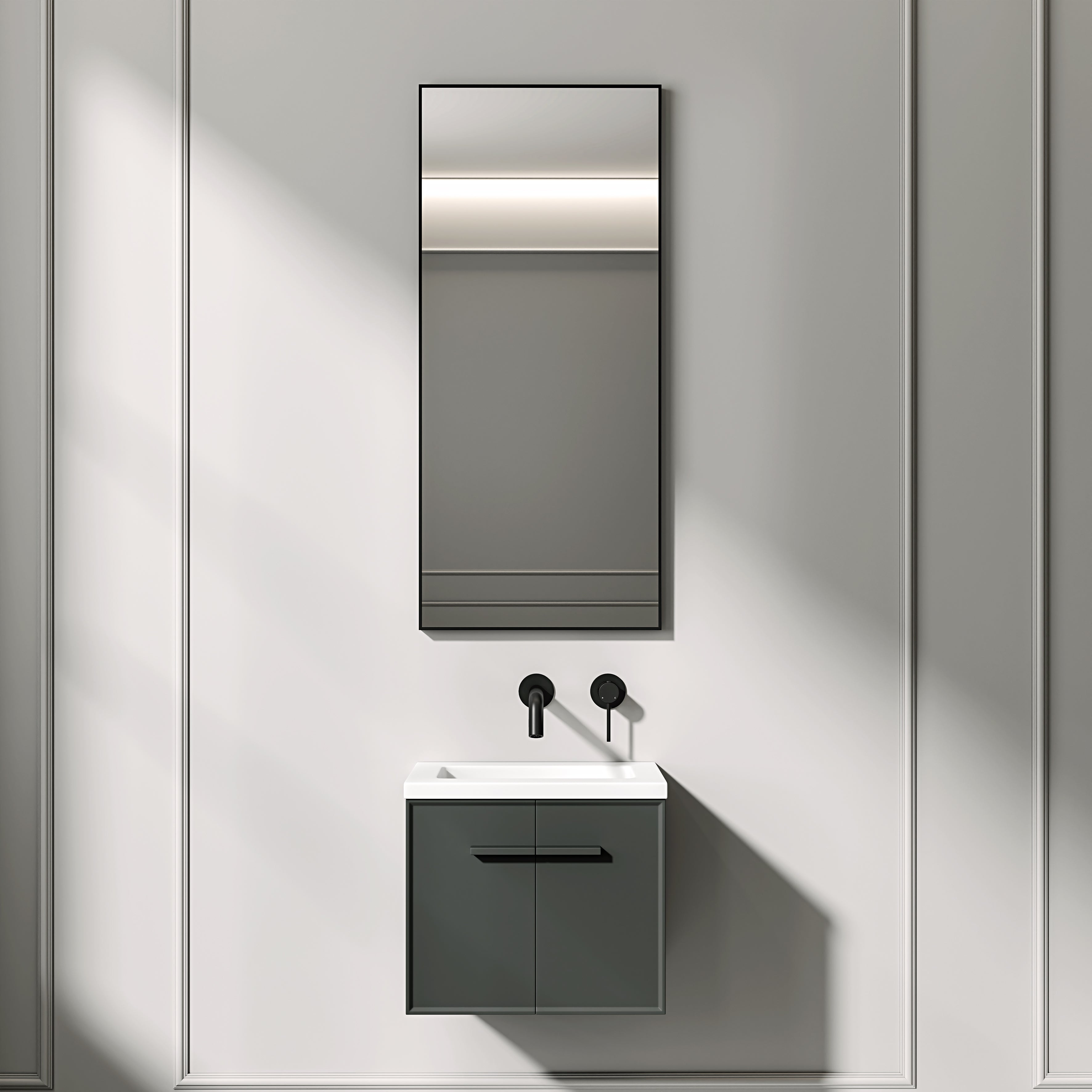 Nuvo Brushed Stainless Mirror 400mm