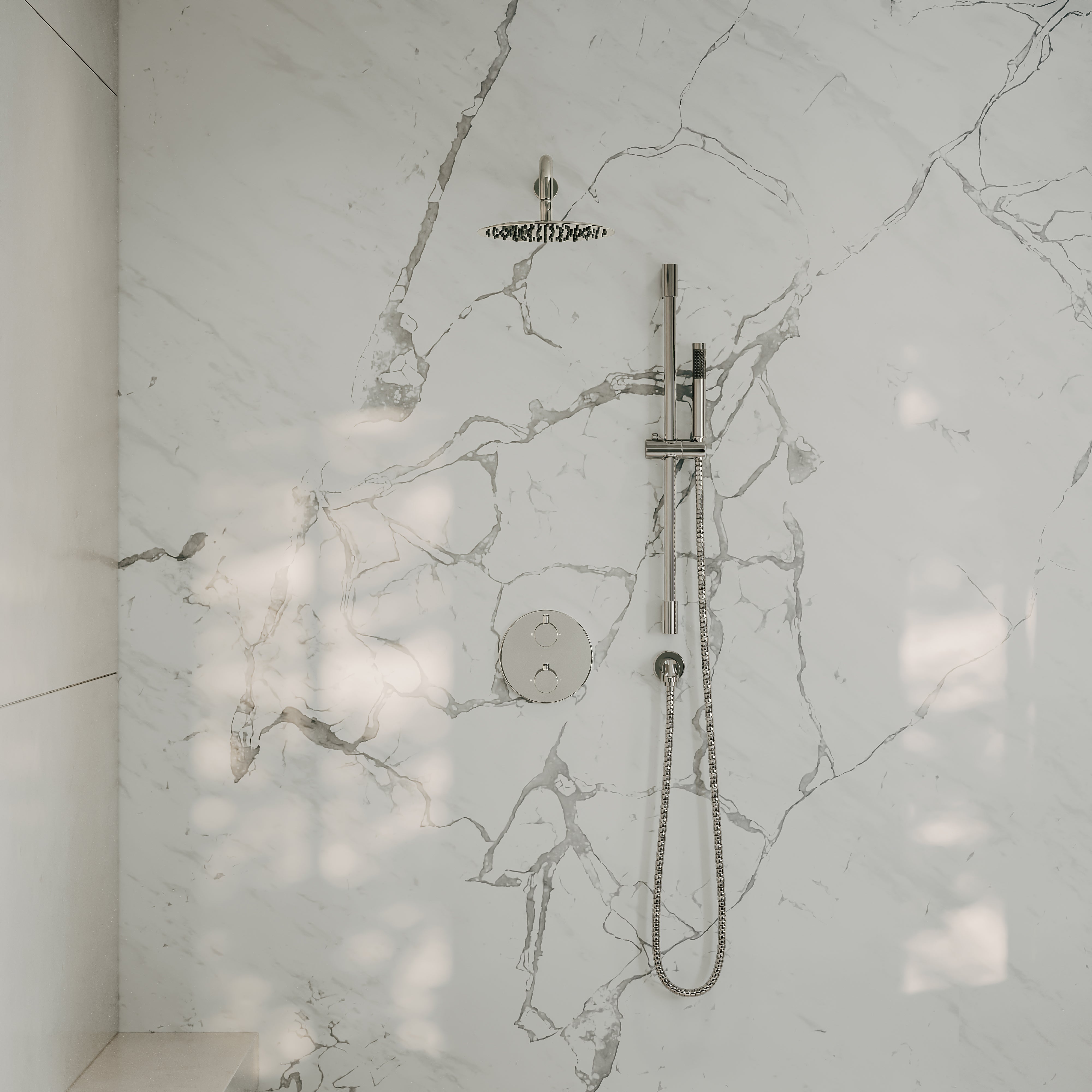 Nuvo Chrome Thermostatic Shower With Handheld Shower