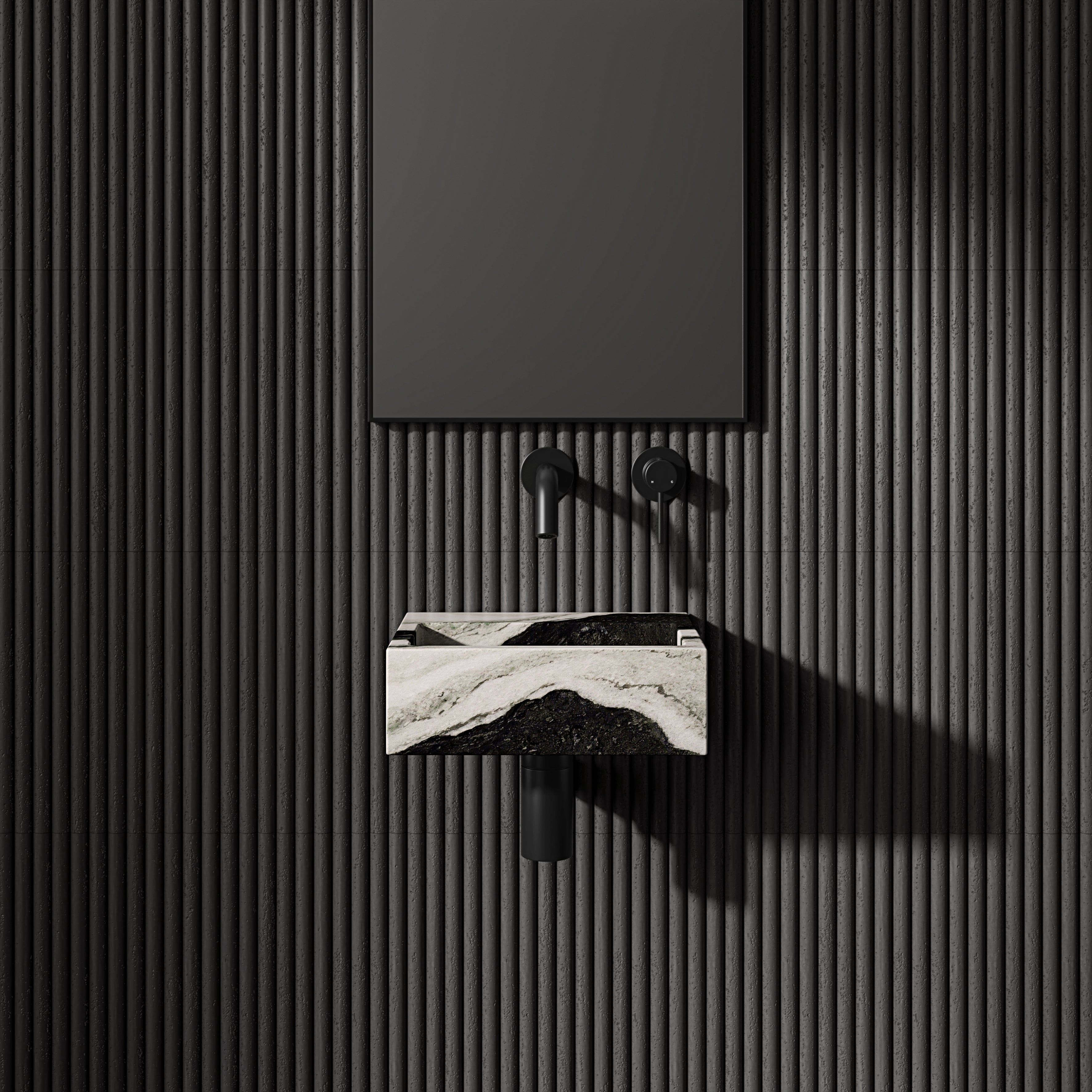 Nuvola Panda Marble Wall Hung Basin 300mm