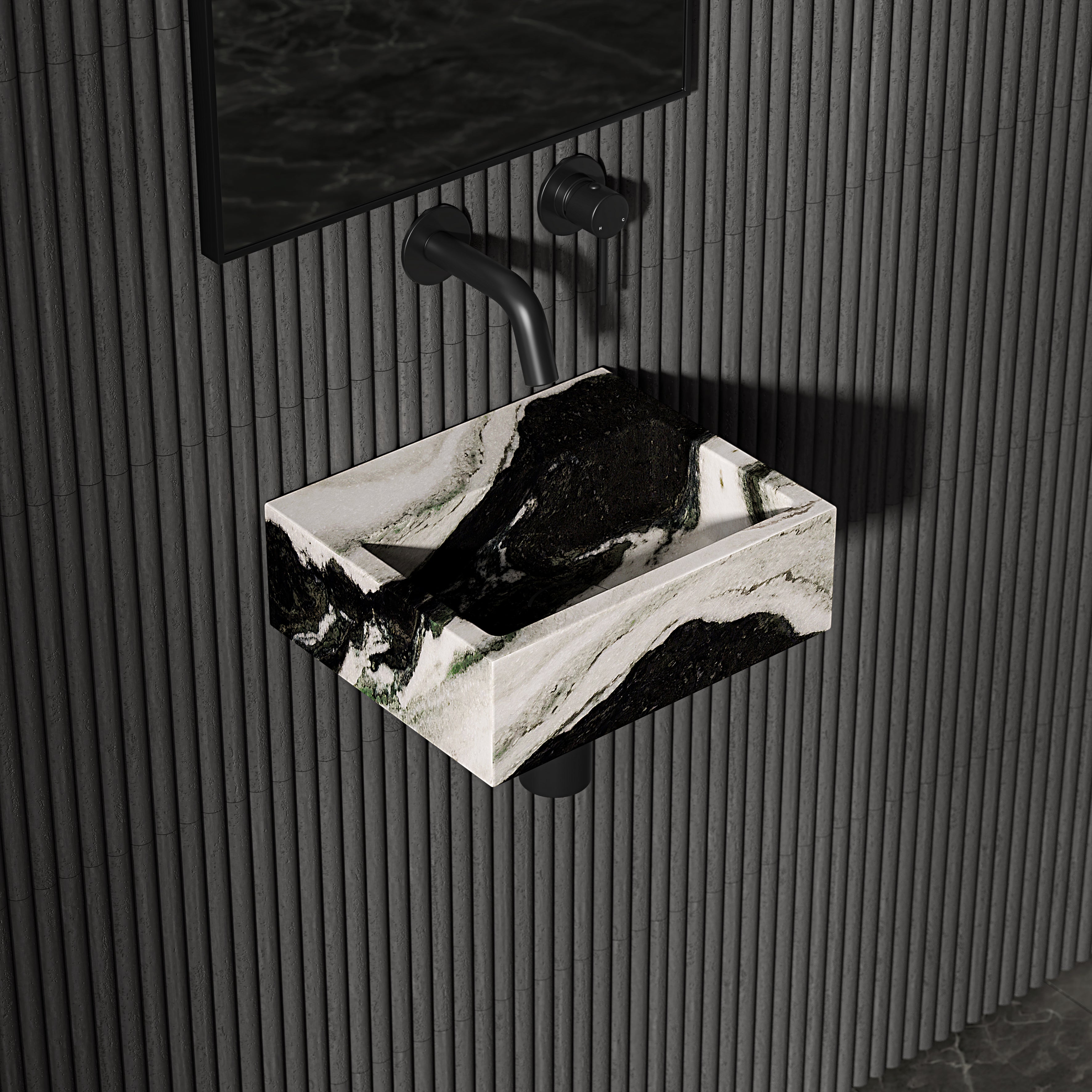 Nuvola Panda Marble Wall Hung Basin 300mm