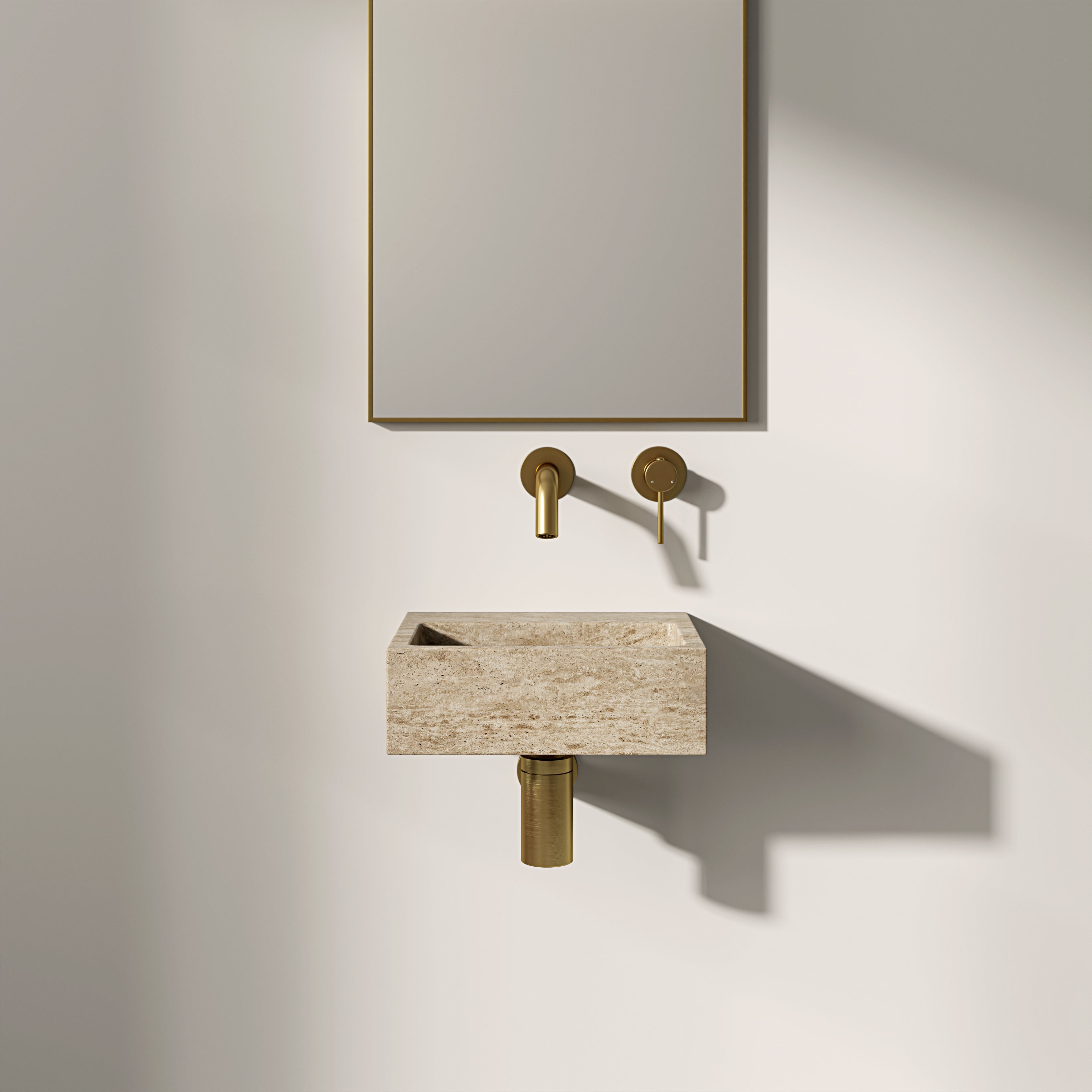 Nuvola Travertine Marble Wall Hung Basin 300mm