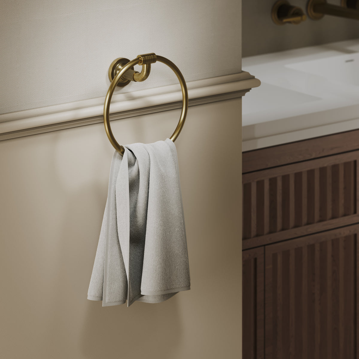 Pembury Brushed Bronze Towel Ring