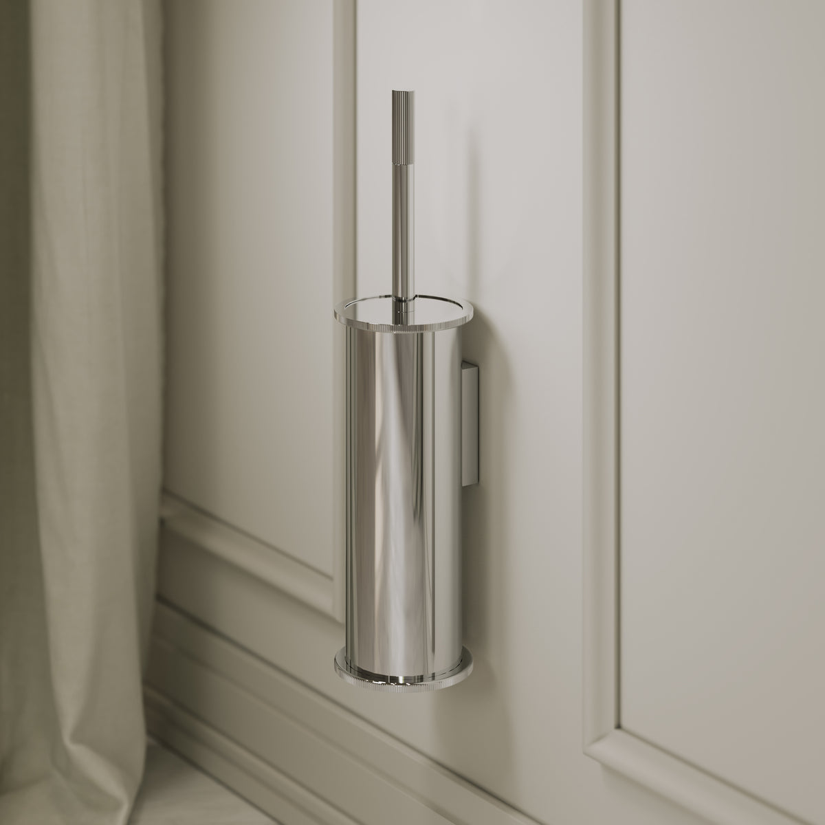 Pembury Polished Nickel Wall Mounted Toilet Brush