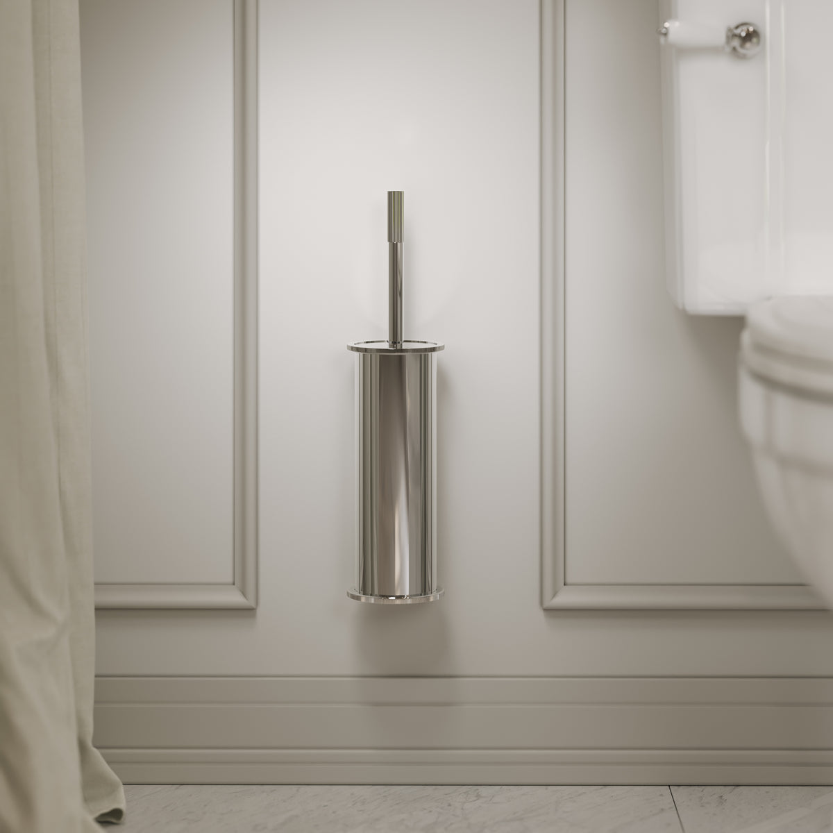 Pembury Polished Nickel Wall Mounted Toilet Brush
