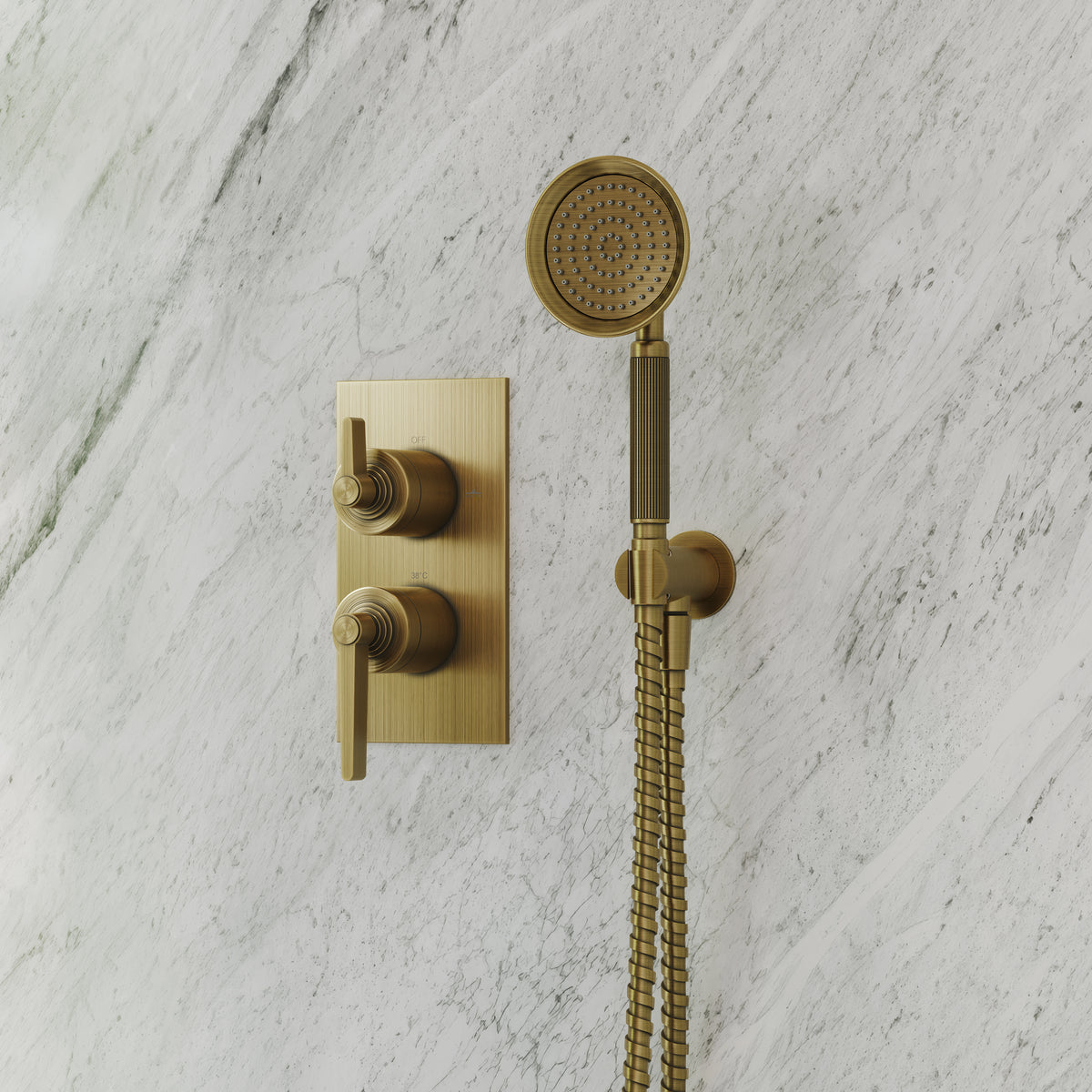 Pembury Brushed Bronze Thermostatic Shower With Handheld Shower