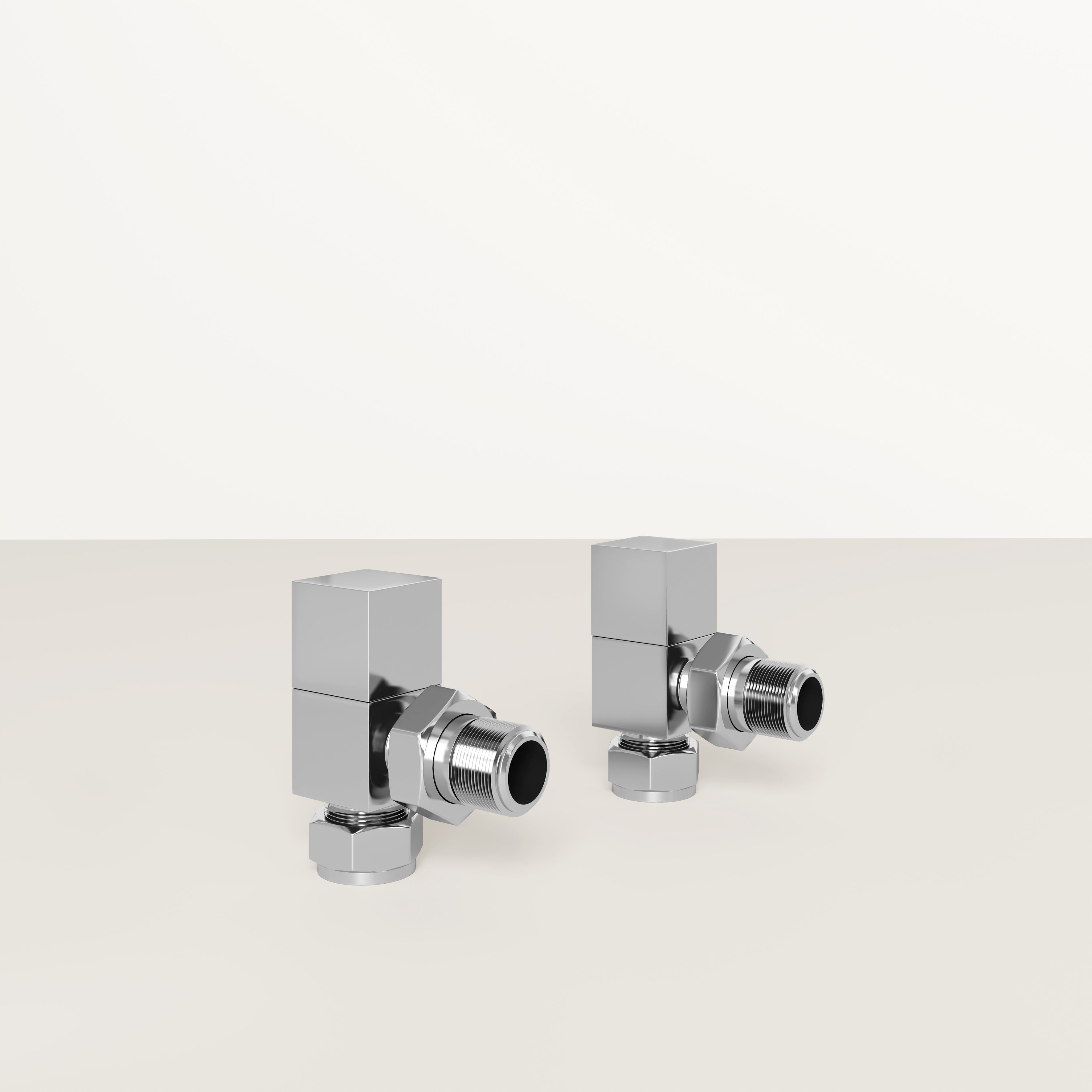 Chrome Square Angled Radiator Valves