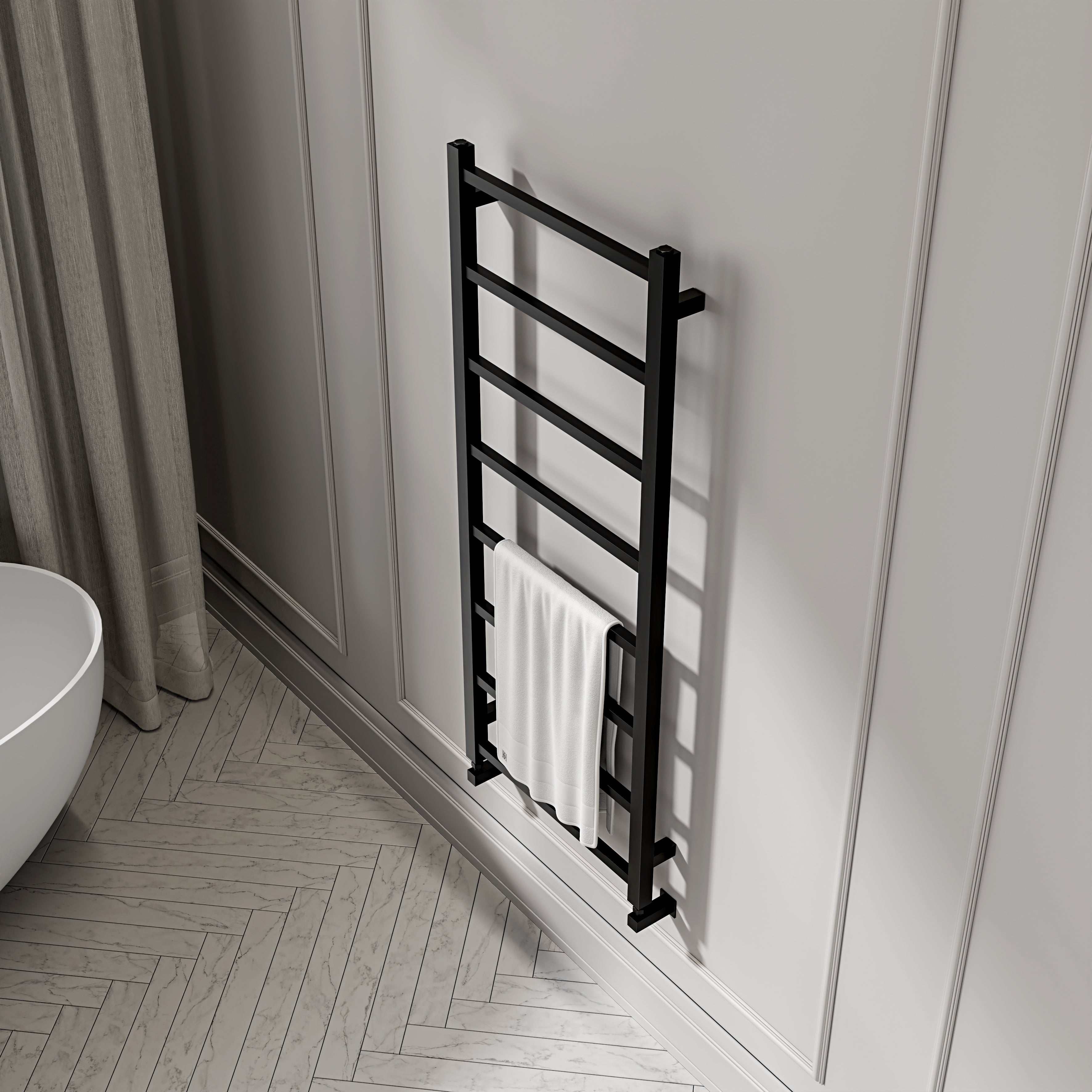 Cecina Matte Black Designer Radiator 1200mm