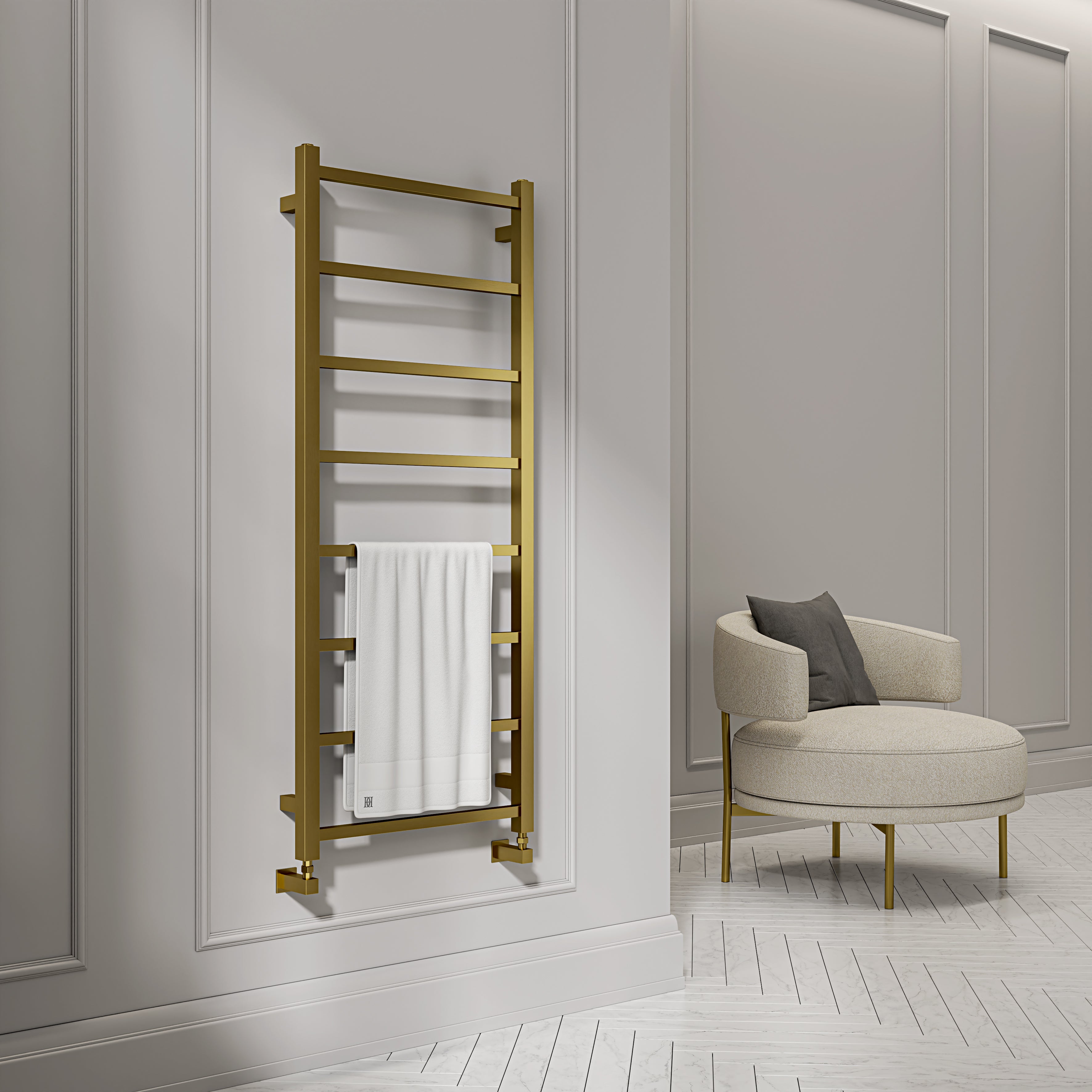 Cecina Brushed Gold Designer Radiator 1200mm