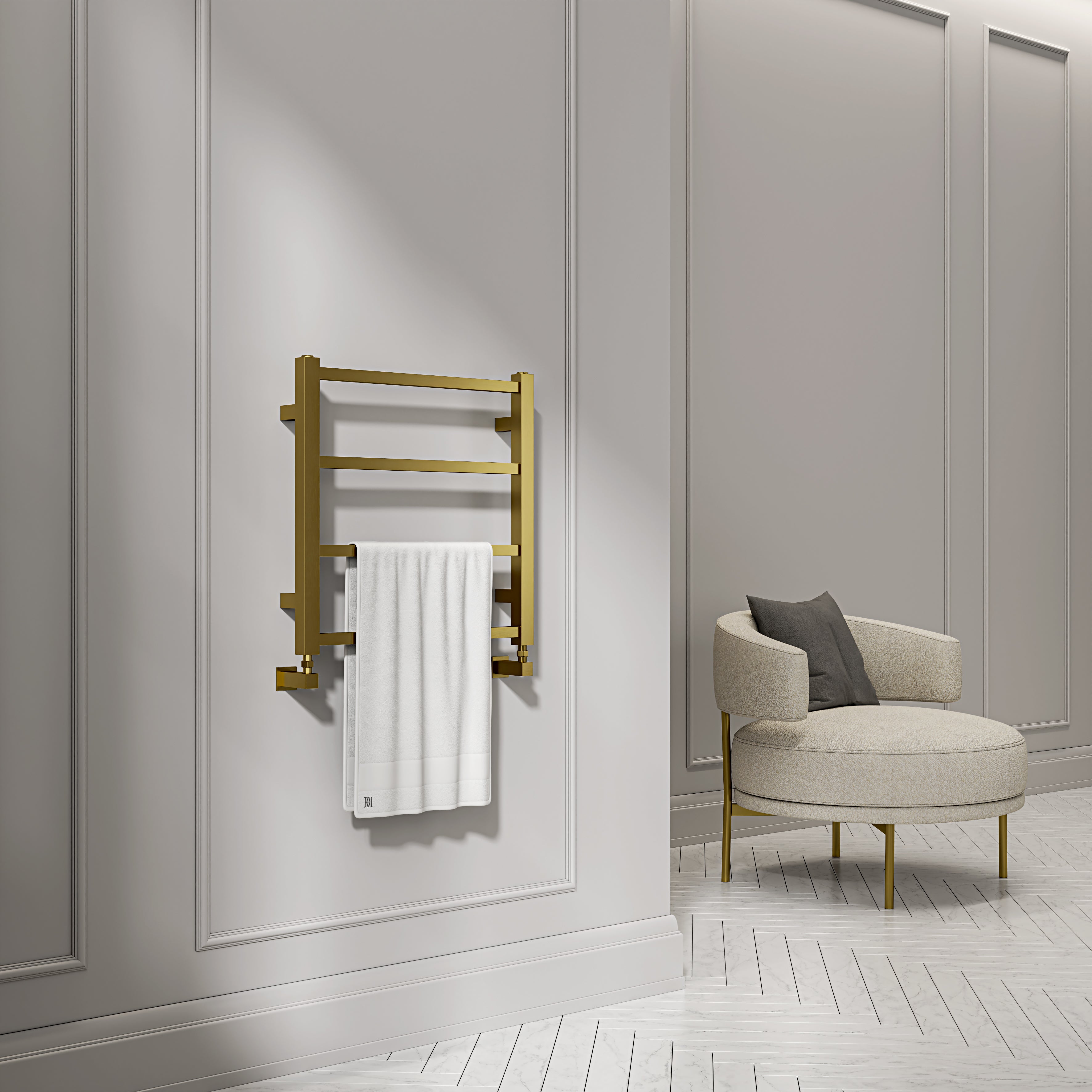 Cecina Brushed Gold Designer Radiator 500mm