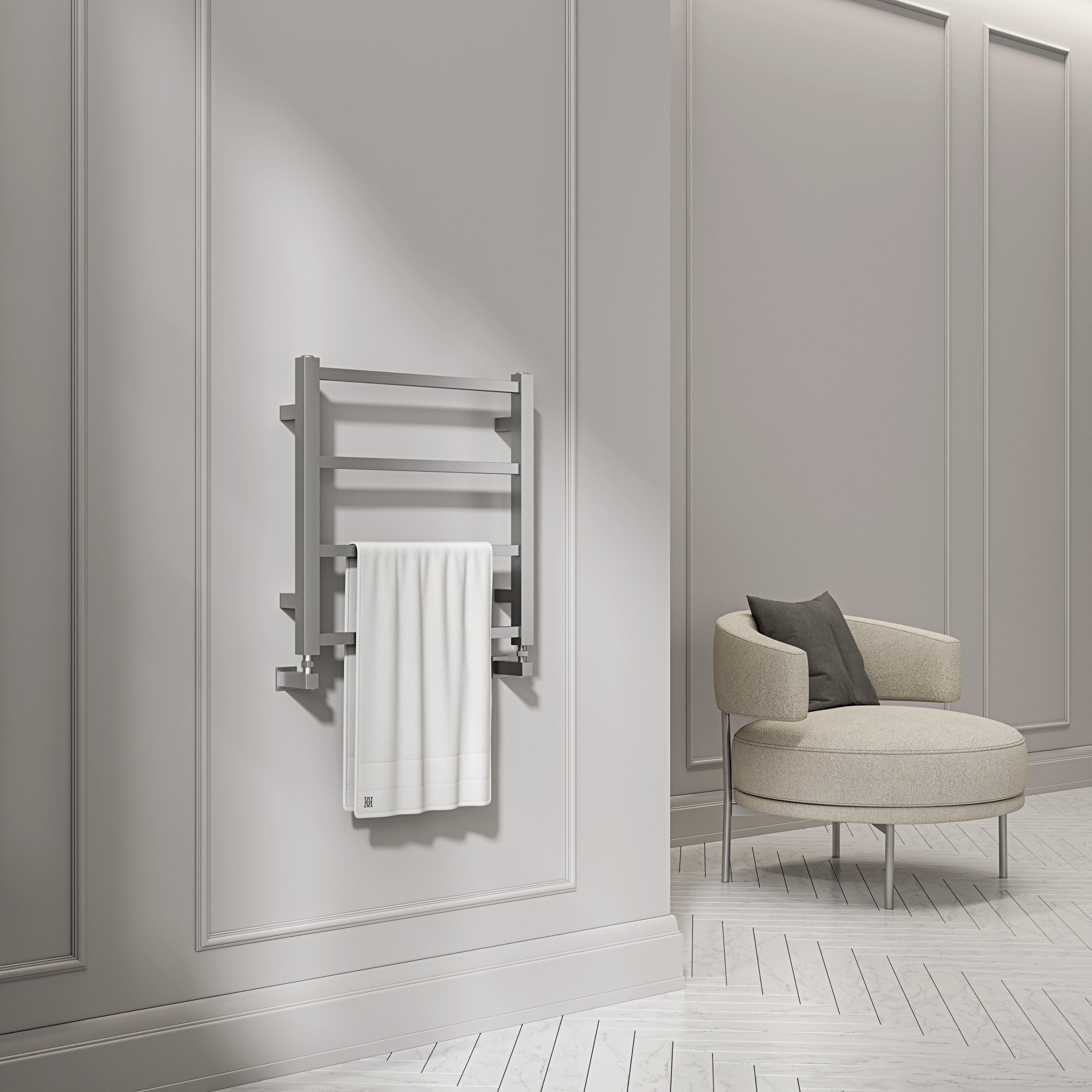 Cecina Brushed Stainless Designer Radiator 500mm