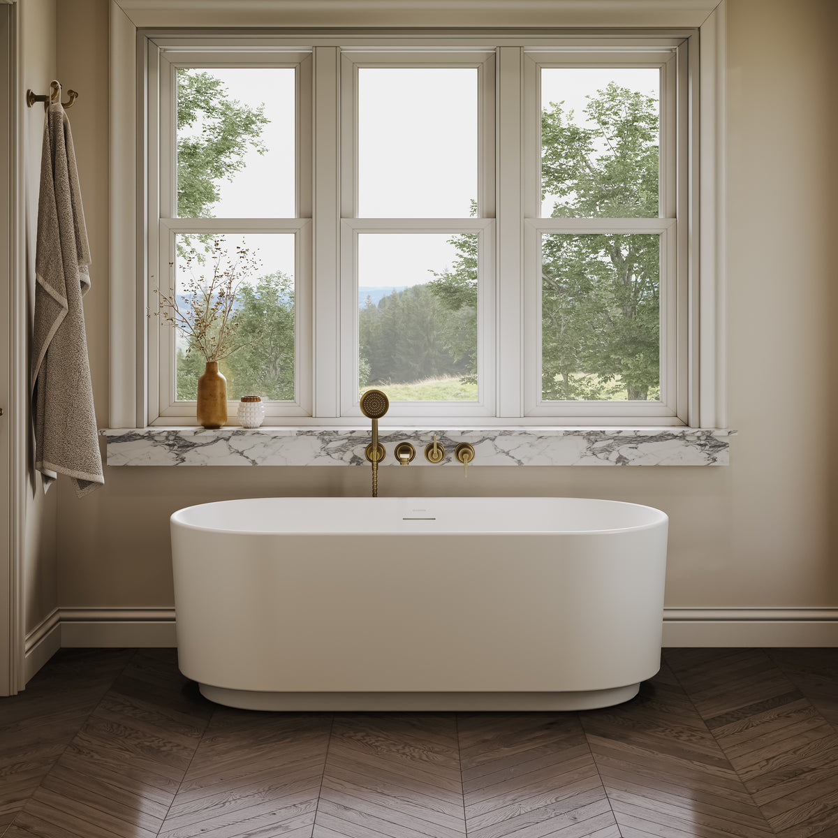 Rowley Light White Freestanding Acrylic Bath 1700mm
