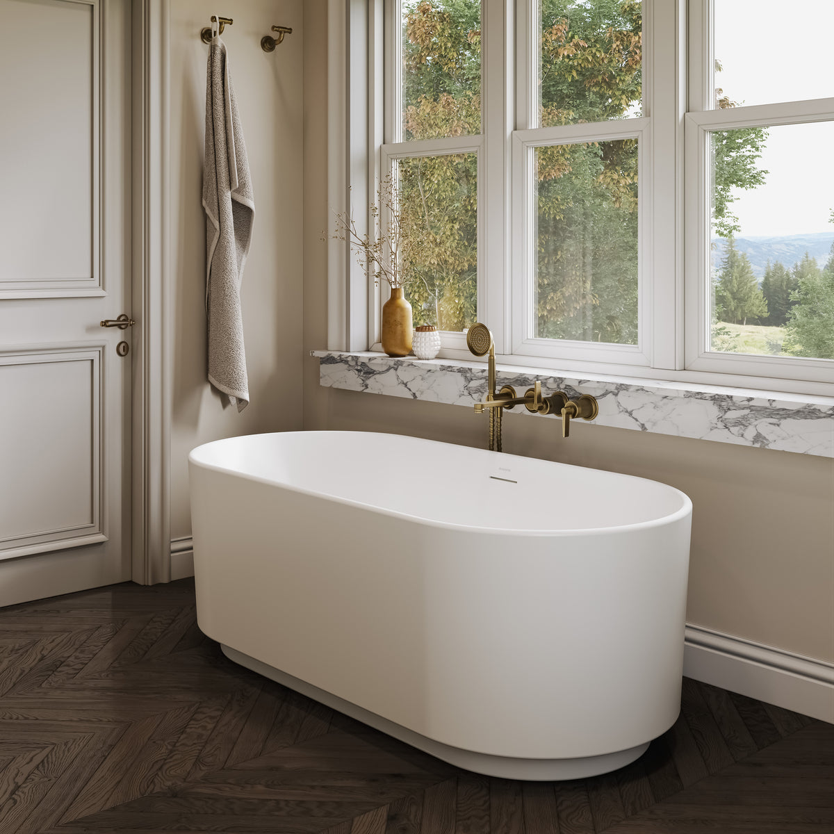 Rowley Light White Freestanding Acrylic Bath 1700mm