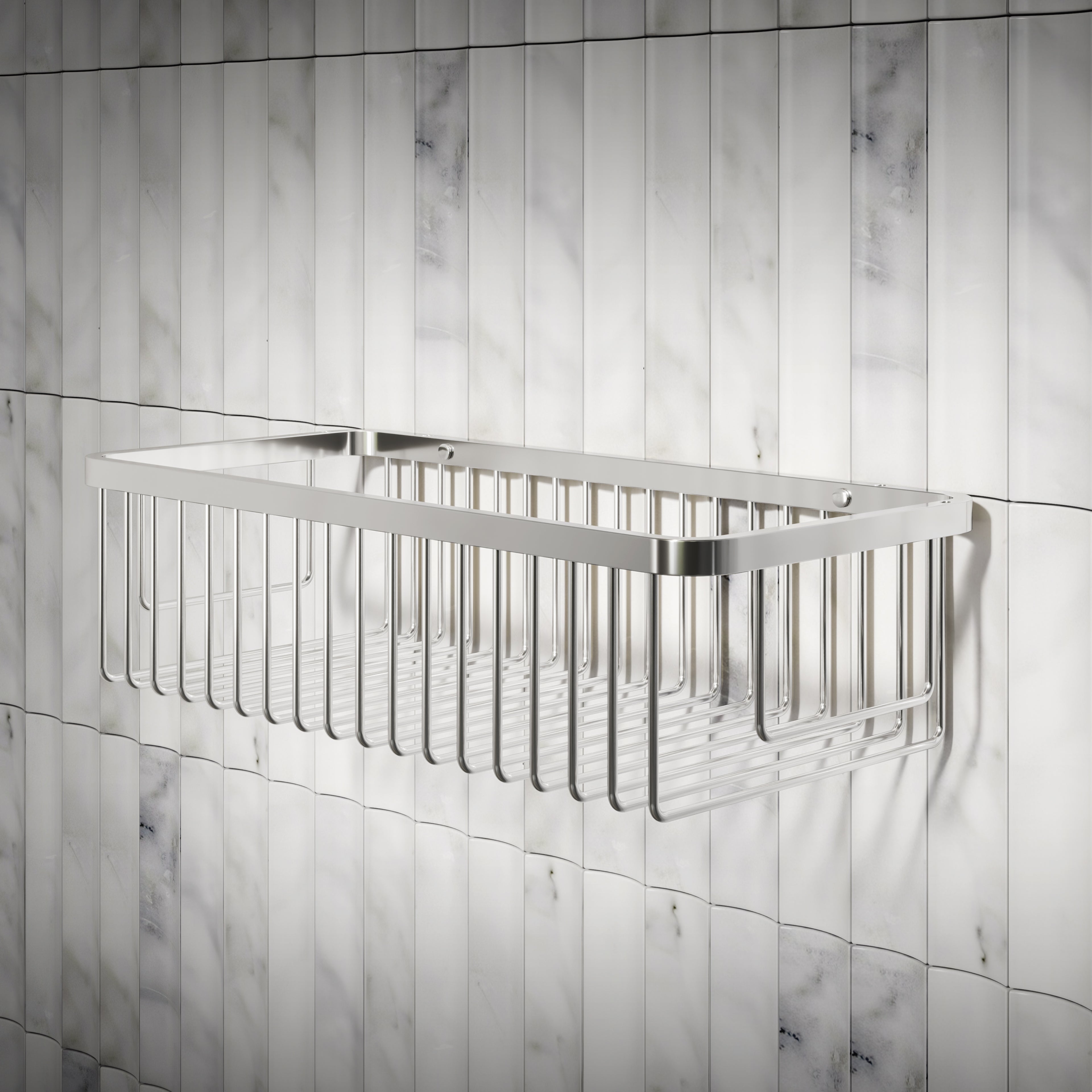 Nuvo Rectangular Shower Storage Basket Chrome