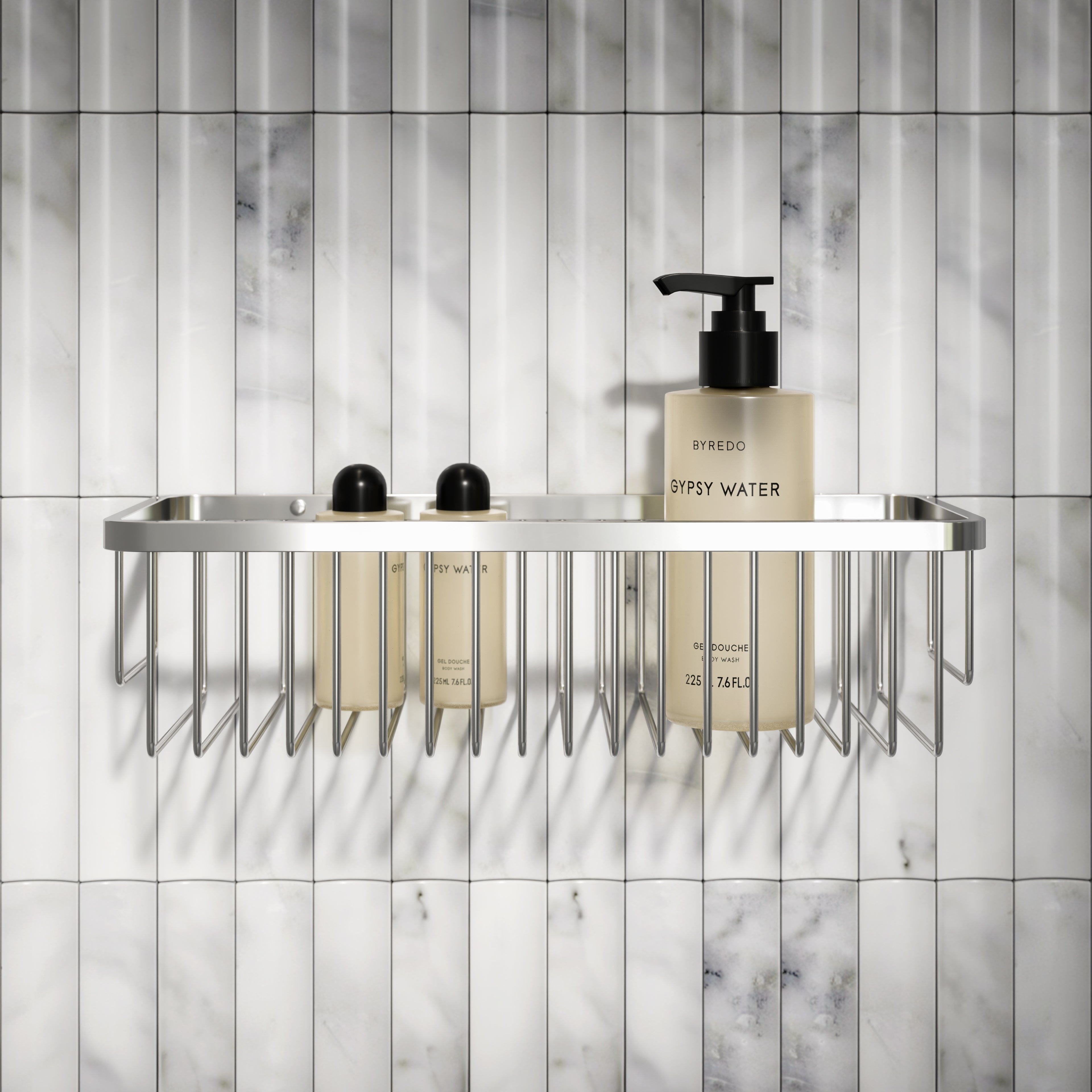 Nuvo Rectangular Shower Storage Basket Chrome