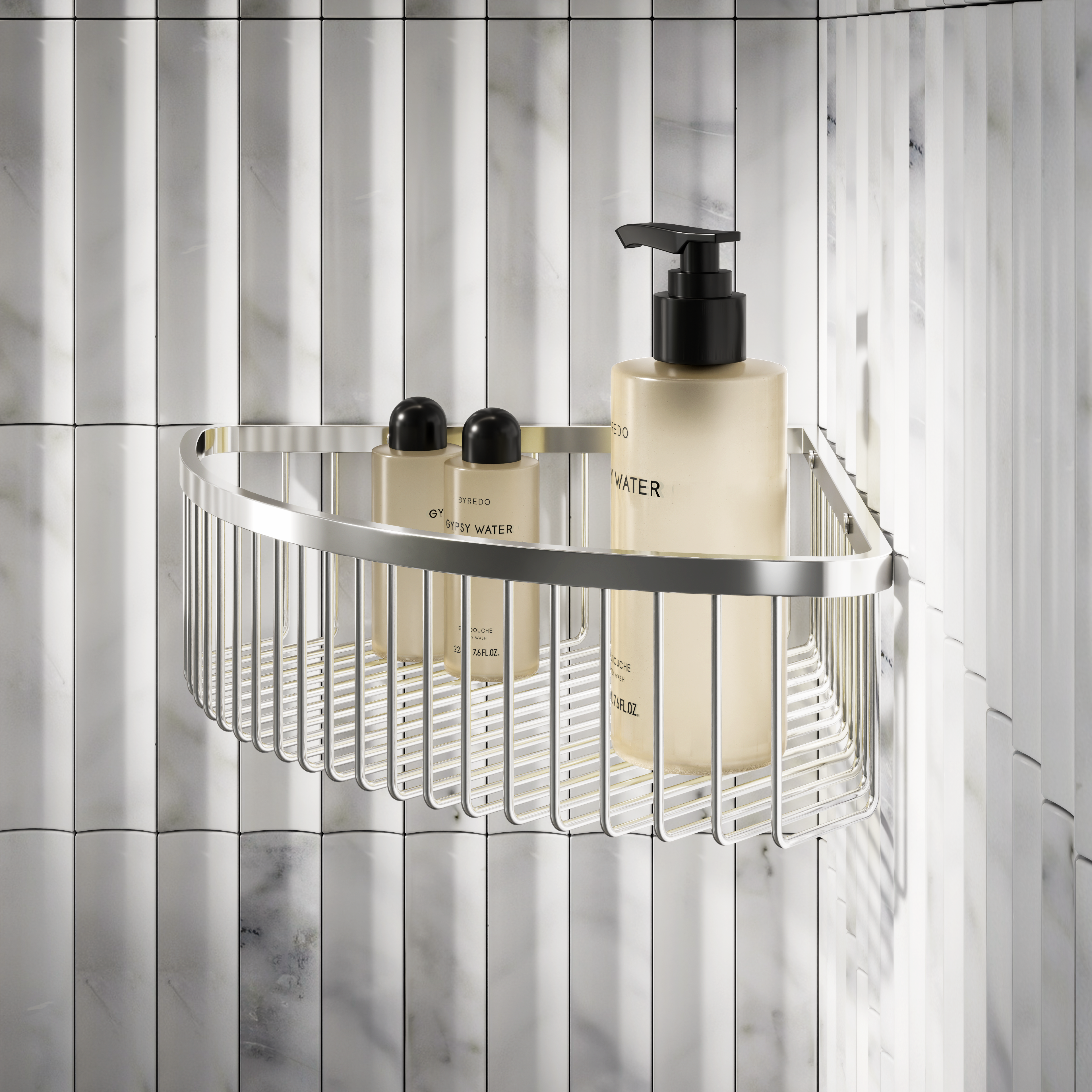 Nuvo Corner Shower Storage Basket Chrome
