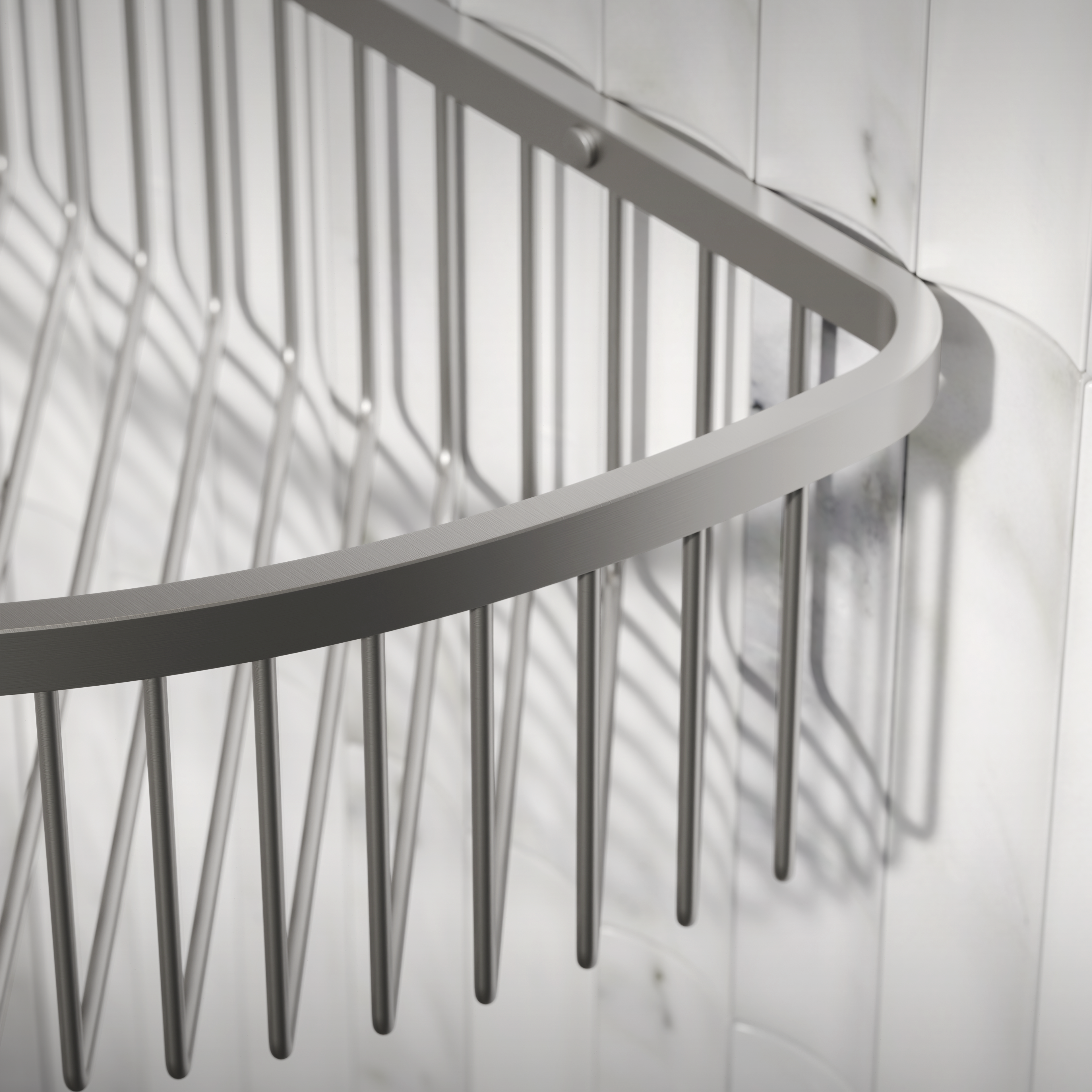 Nuvo Corner Shower Storage Basket Brushed Stainless