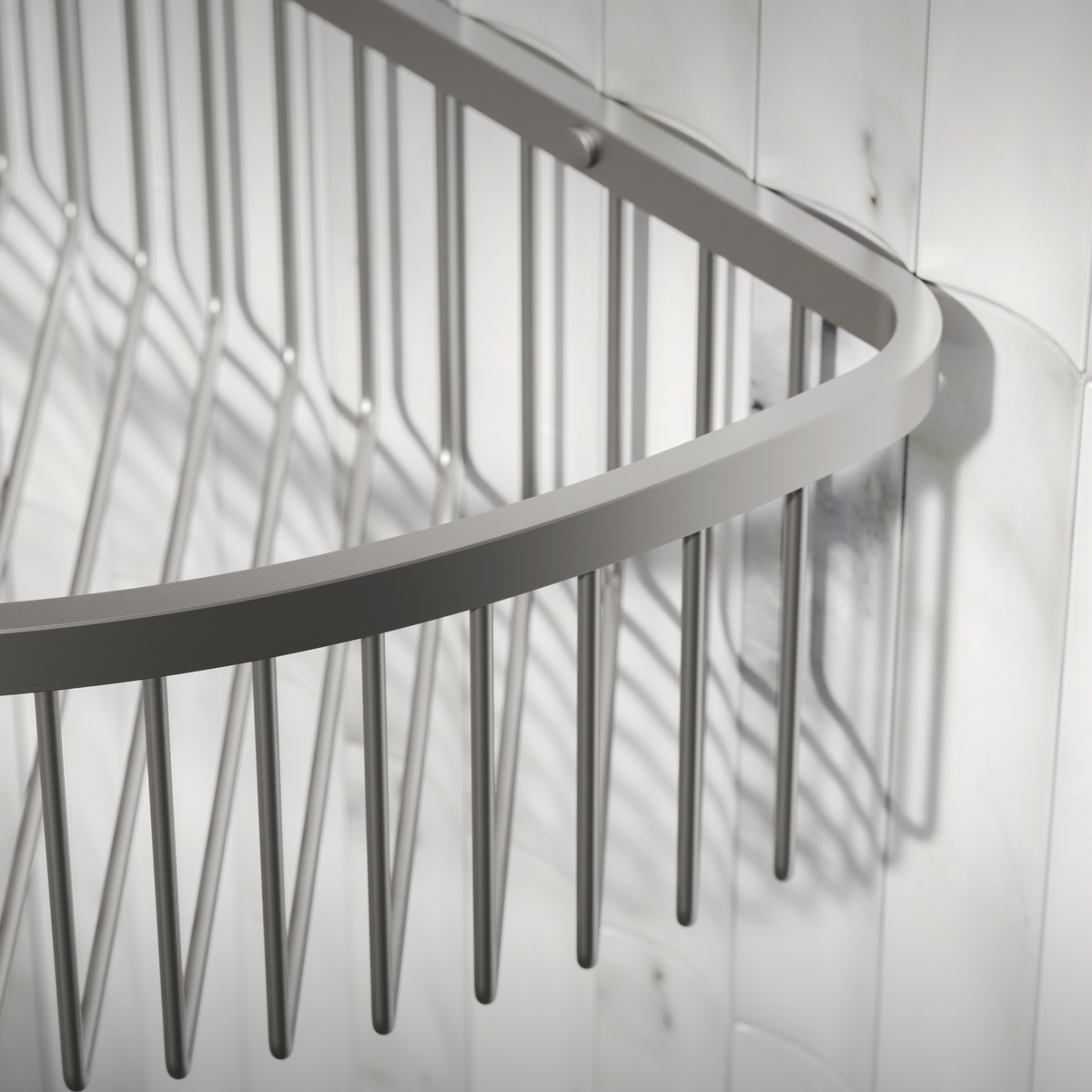 Nuvo Corner Shower Storage Basket Brushed Stainless