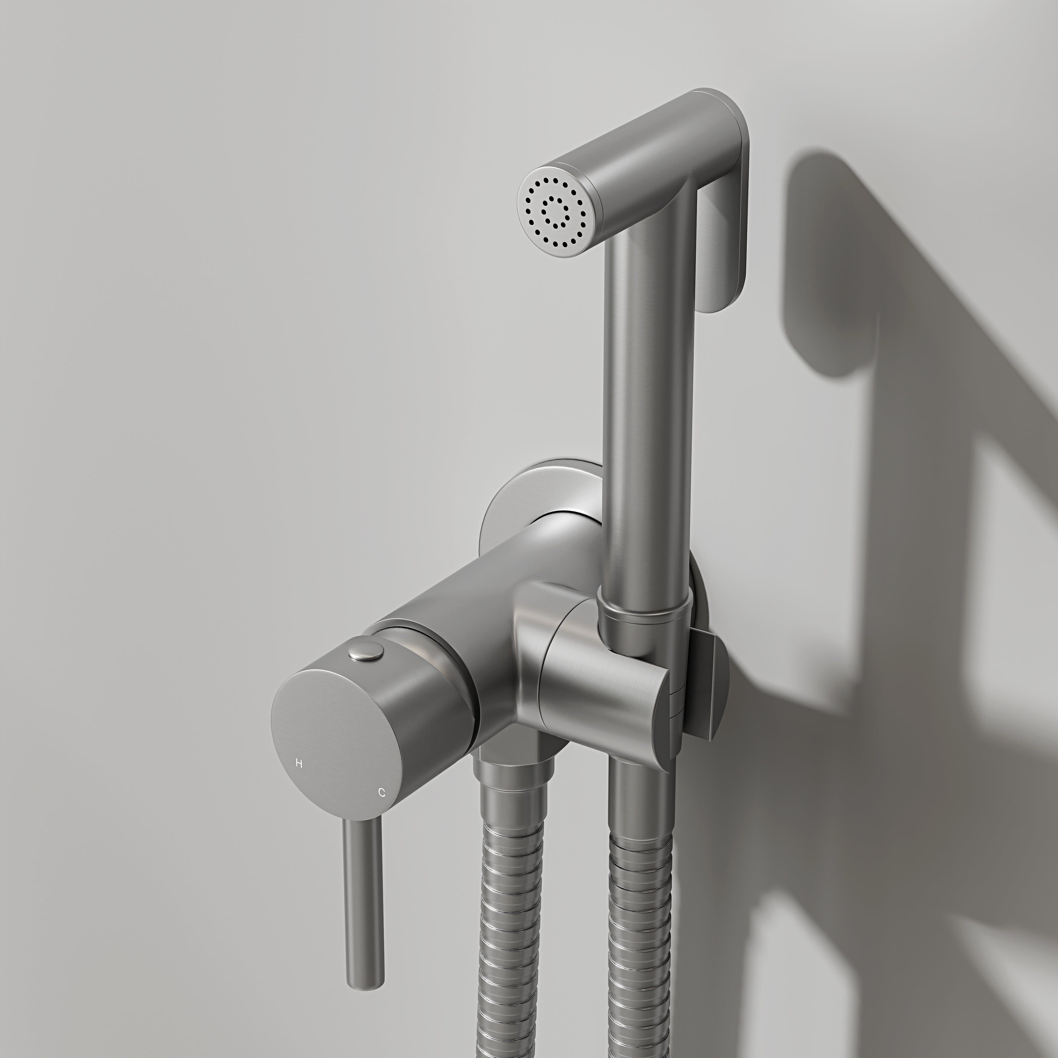 Nuvo Brushed Stainless Temperature Controlled Douche Shower Spray Kit