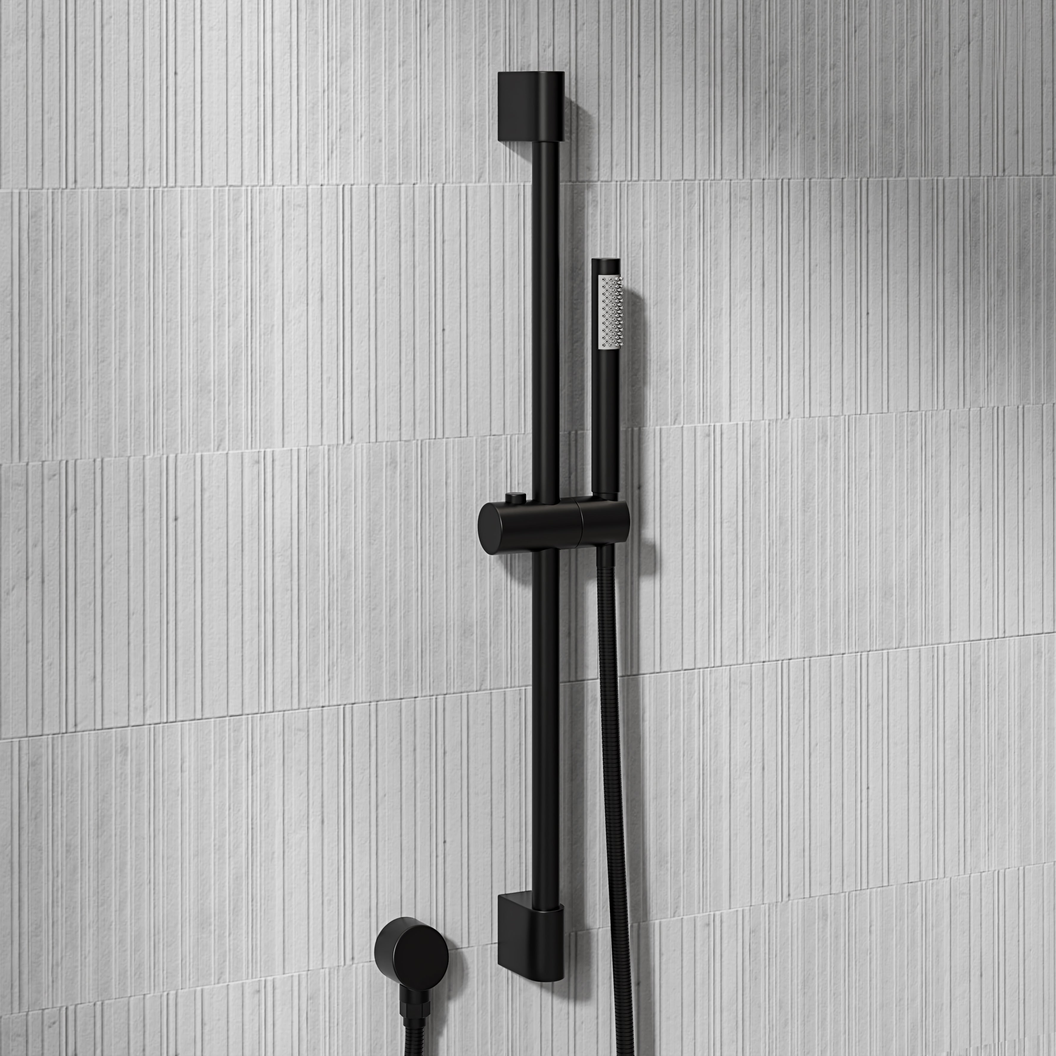 Nuvo Matte Black Shower & Riser Kit